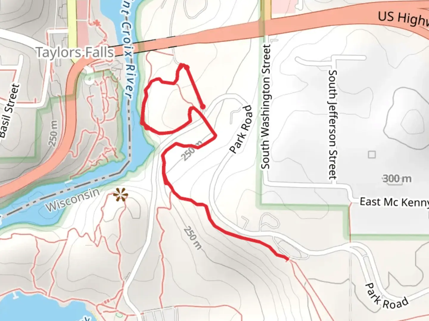 An image depicting the trail Pothole and Horizon Rock Trail and its surrounding area.