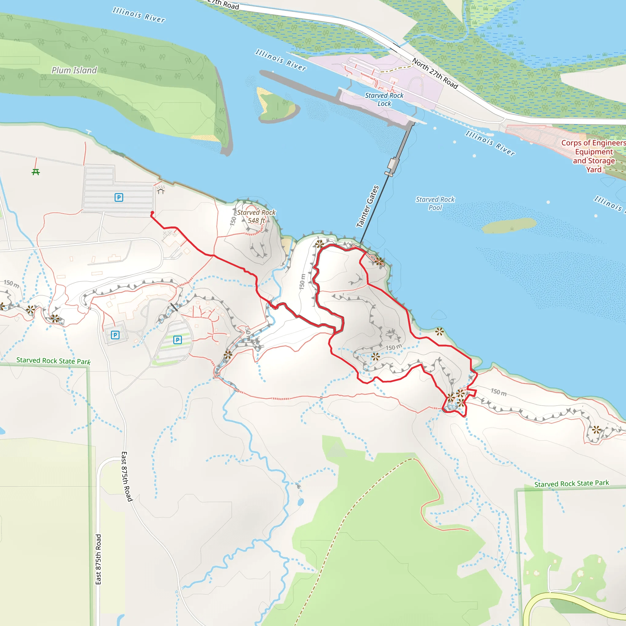 Starved Rock Lock and Dam Loop mobile static map