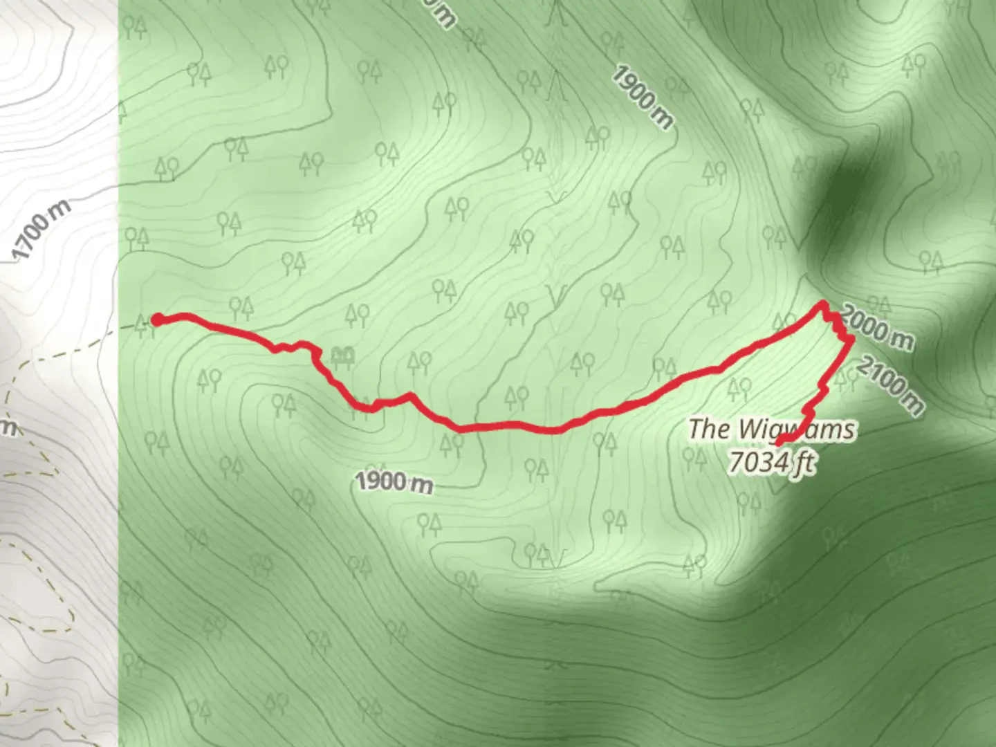 An image depicting the trail The Wigwams Trail and its surrounding area.