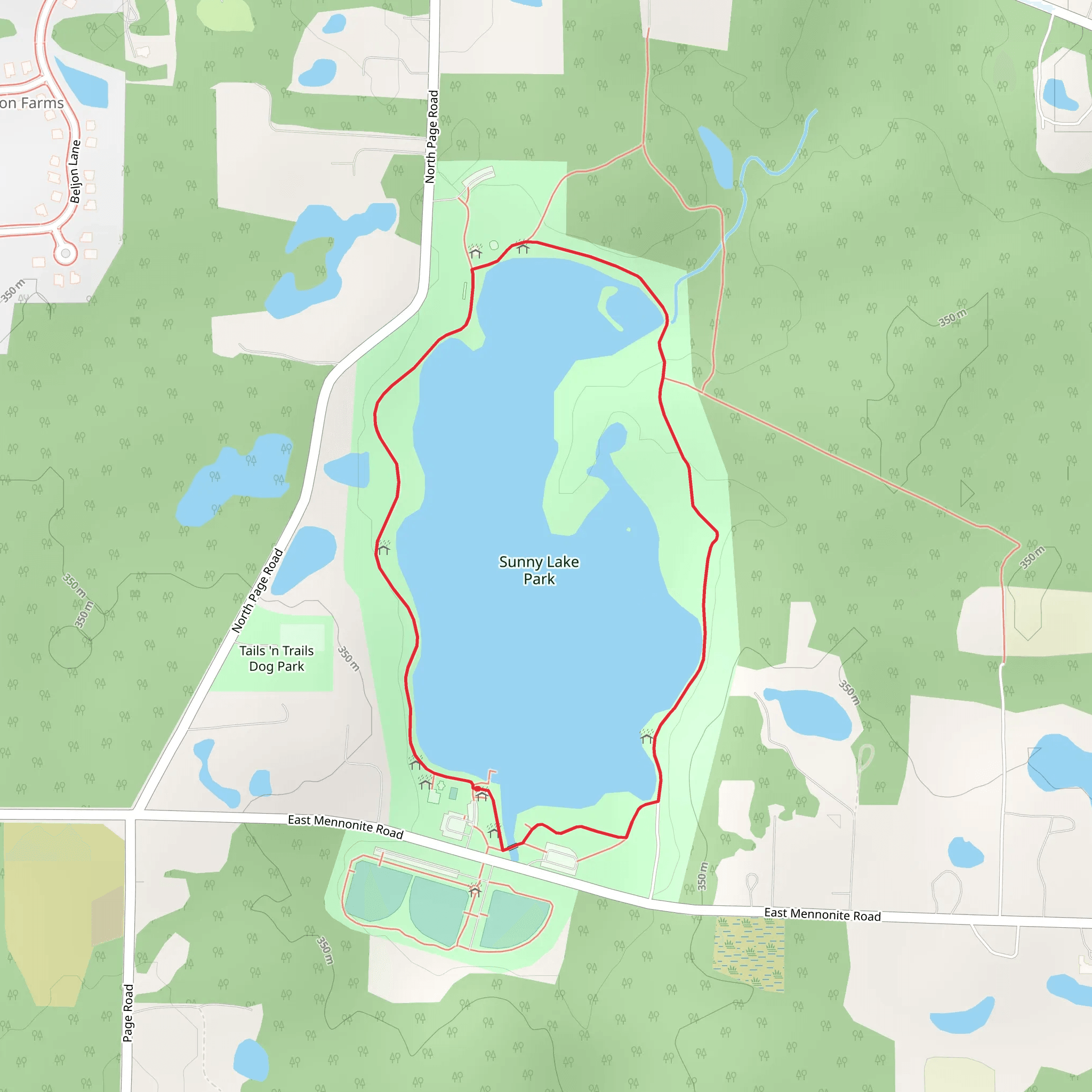 Sunny Lake Loop mobile static map