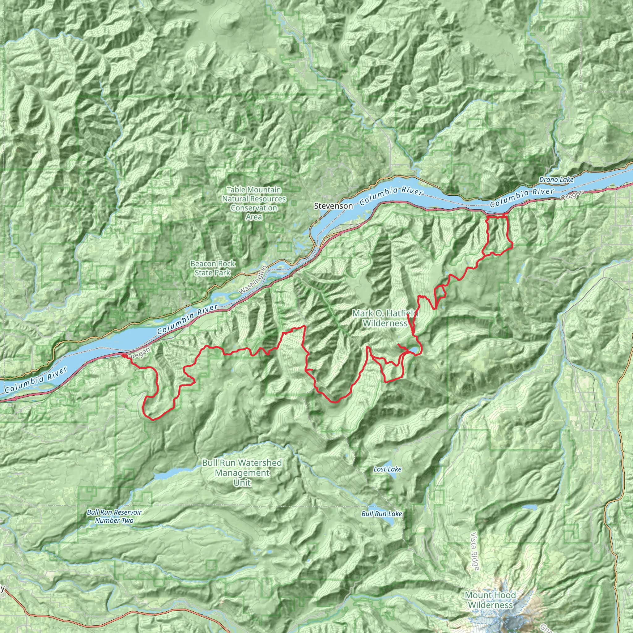 Mark O Hatfield Trail mobile static map