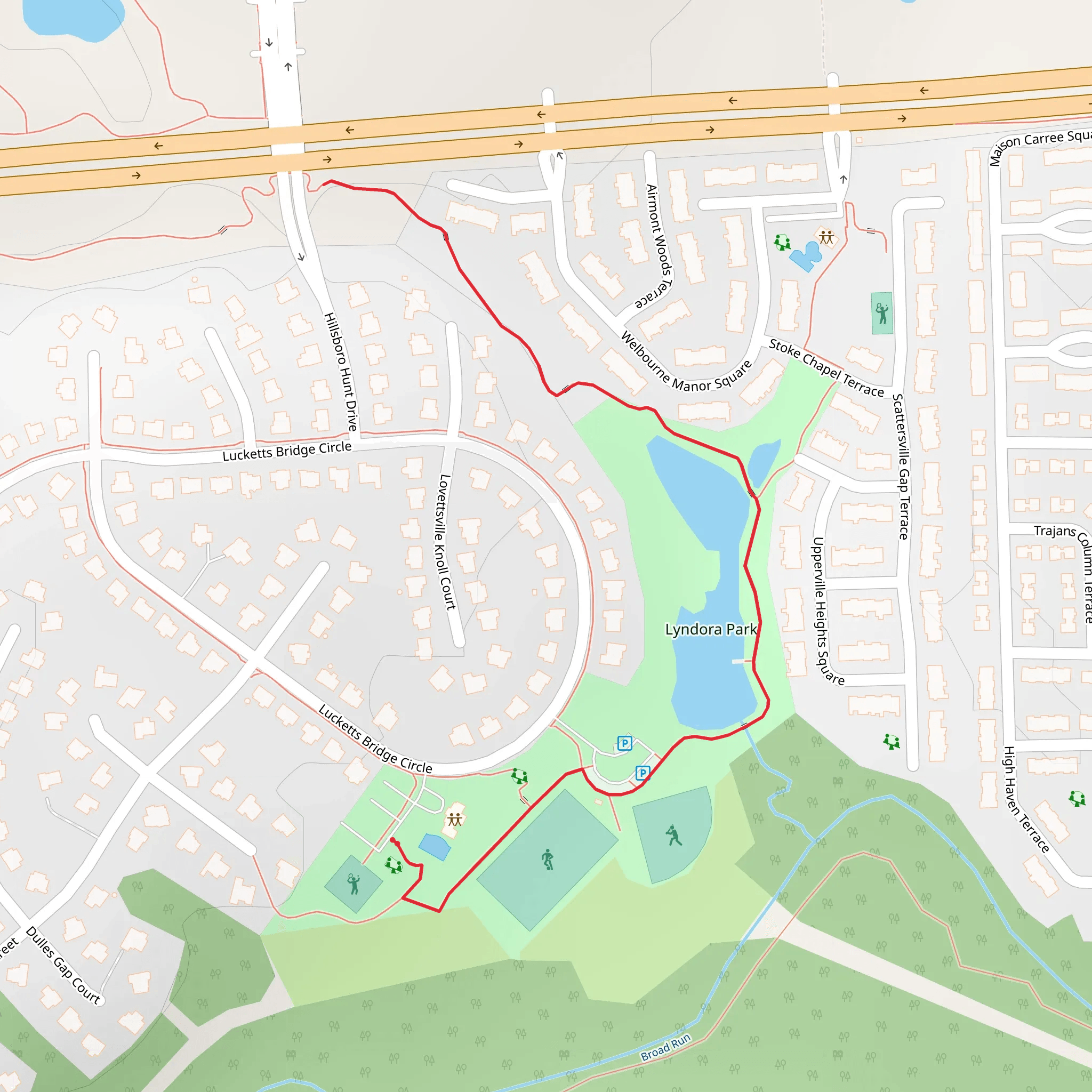 Lyndora Park and Loudoun Country Trail mobile static map
