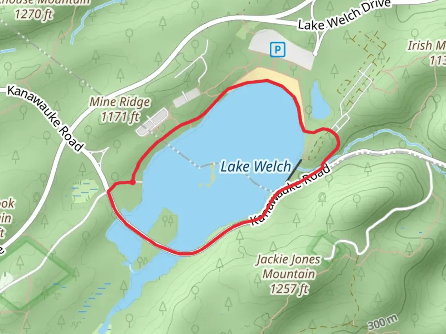 An image depicting the trail Lake Welch Loop and its surrounding area.
