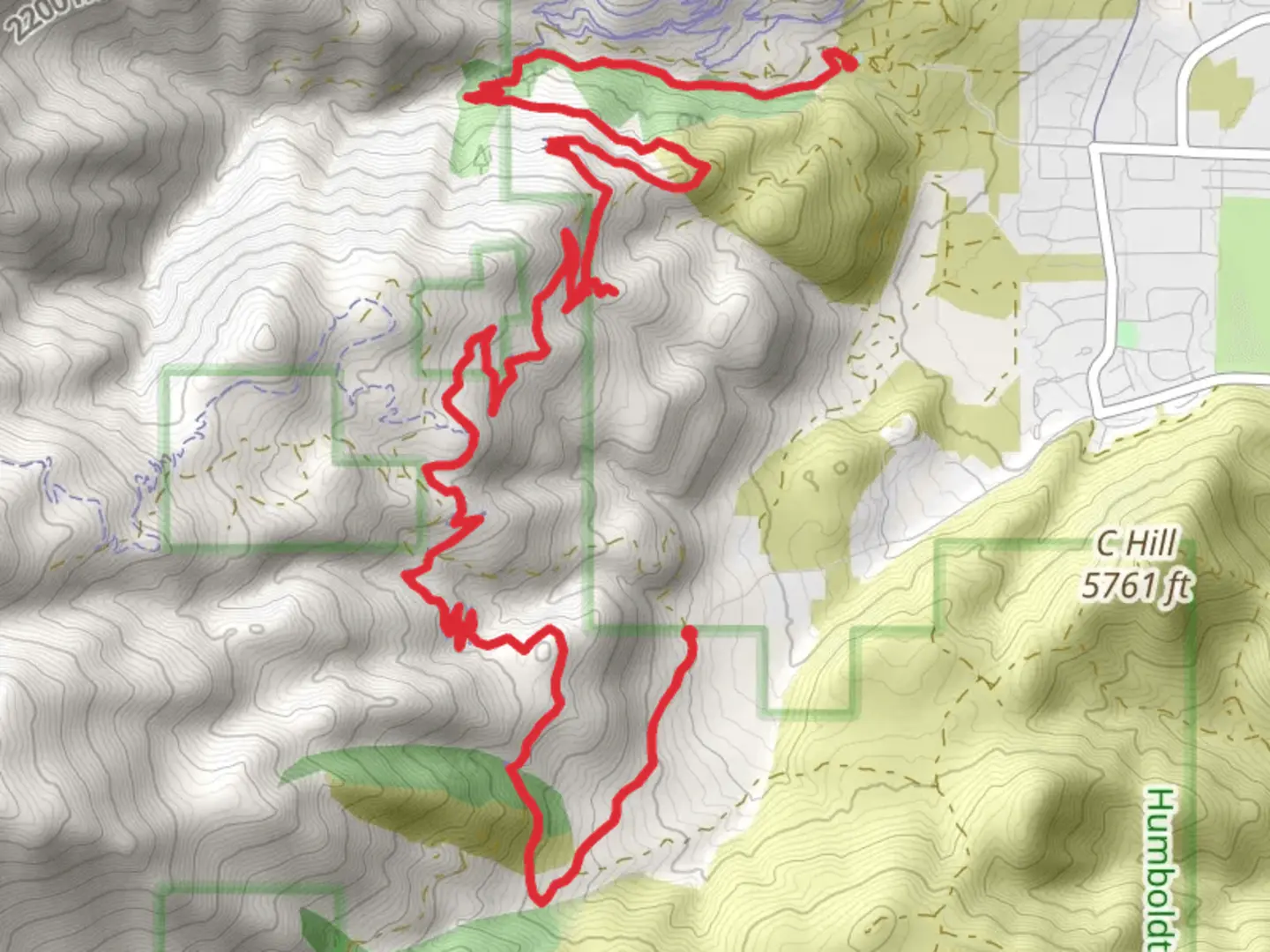 An image depicting the trail Ash Canyon to Kings Canyon Trail - Kings Canyon Road and its surrounding area.