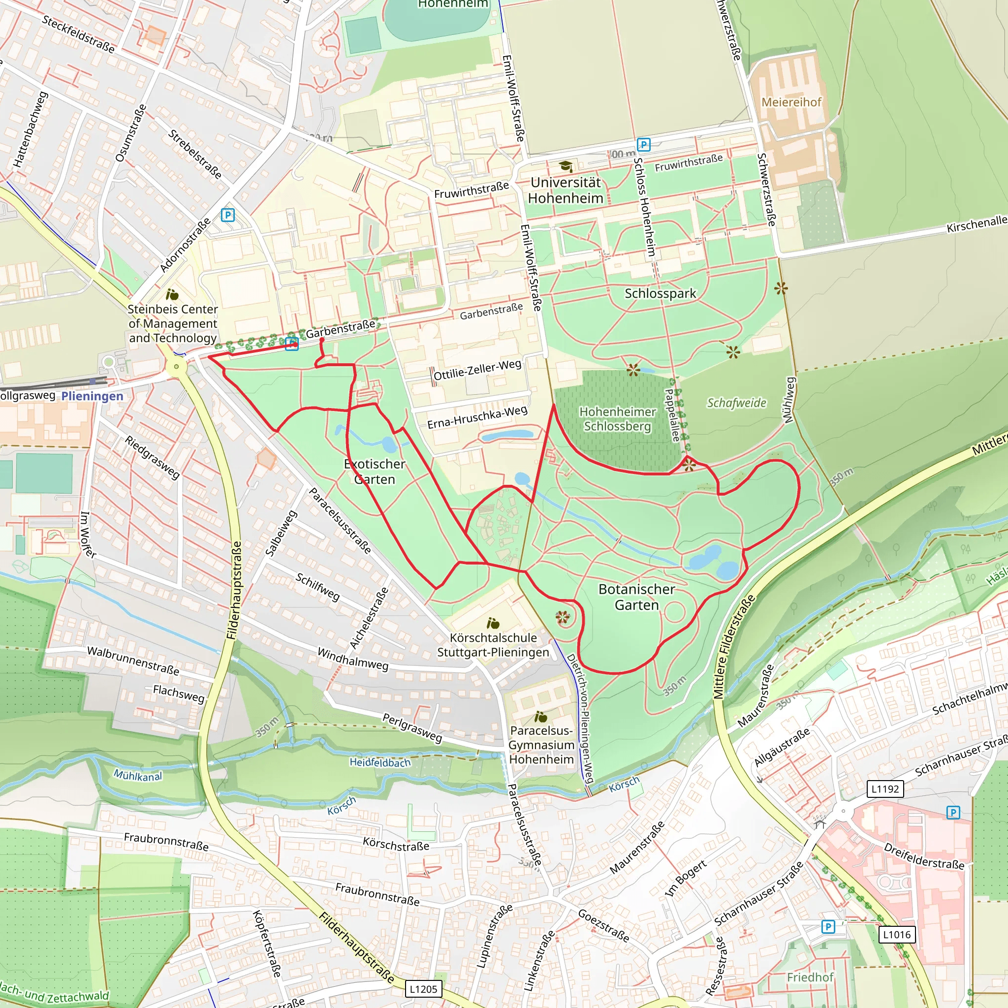 Exotischer Garten and Botanischer Garten Loop mobile static map