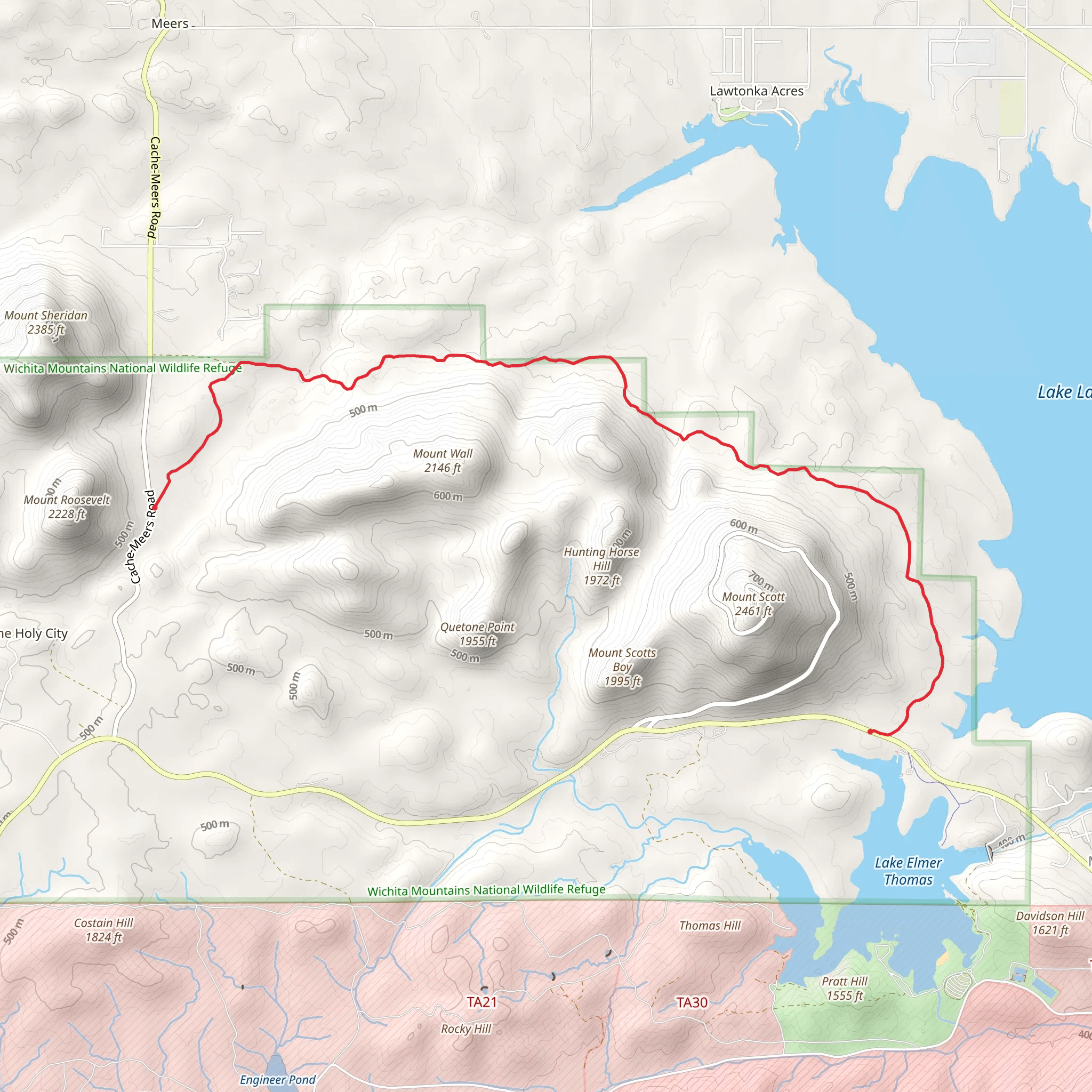 Mount Scott Fire Road mobile static map
