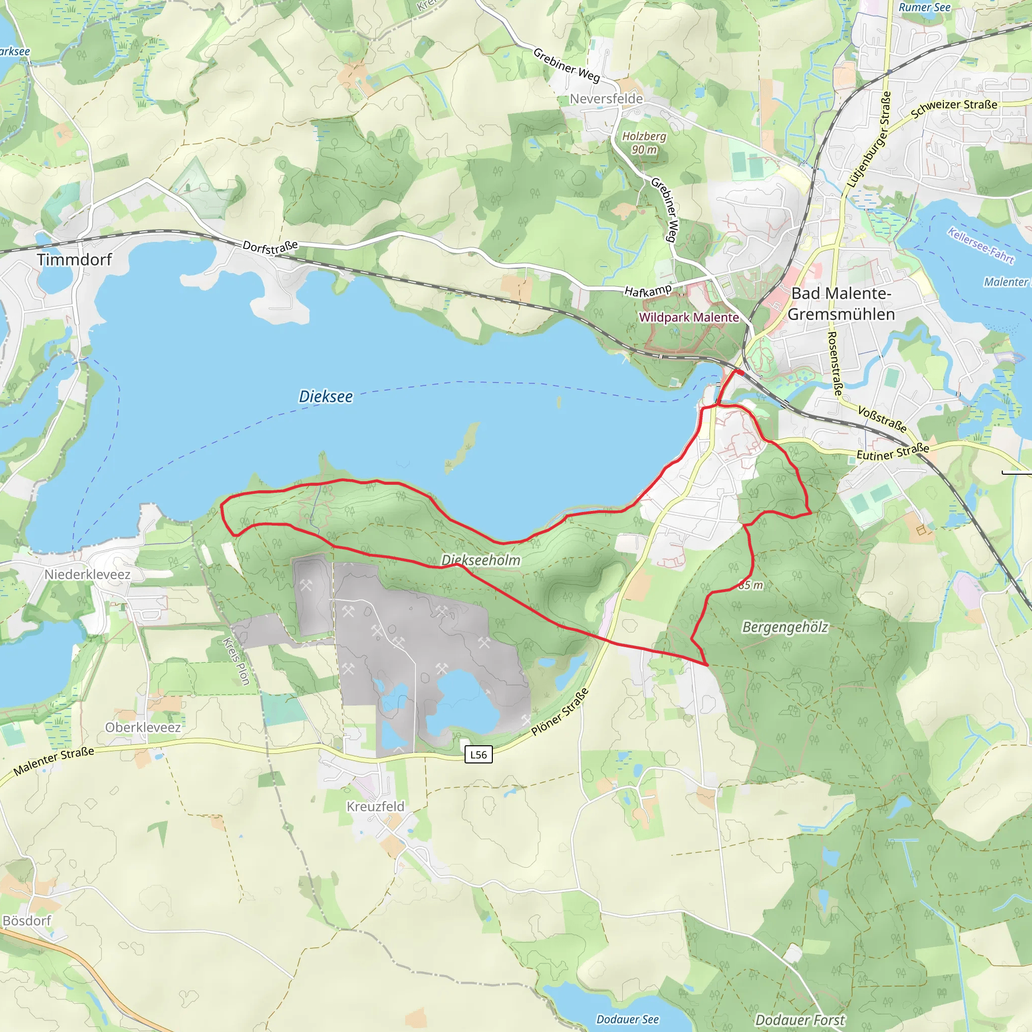 Vierthweg and Seekamp Route mobile static map