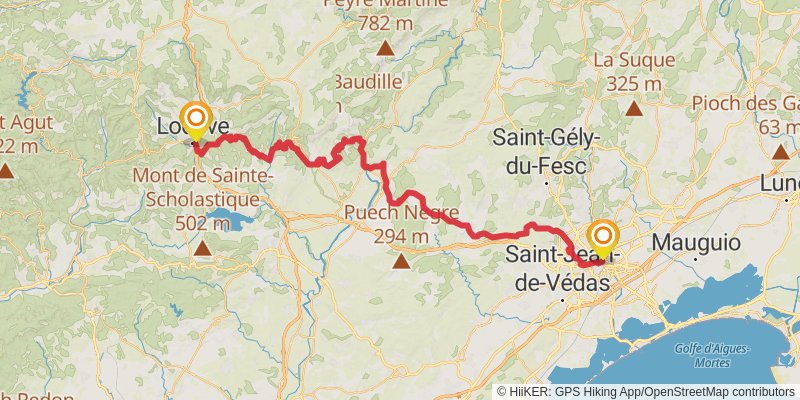Camino Claviere-Candanchu via Arles stage 8 Map