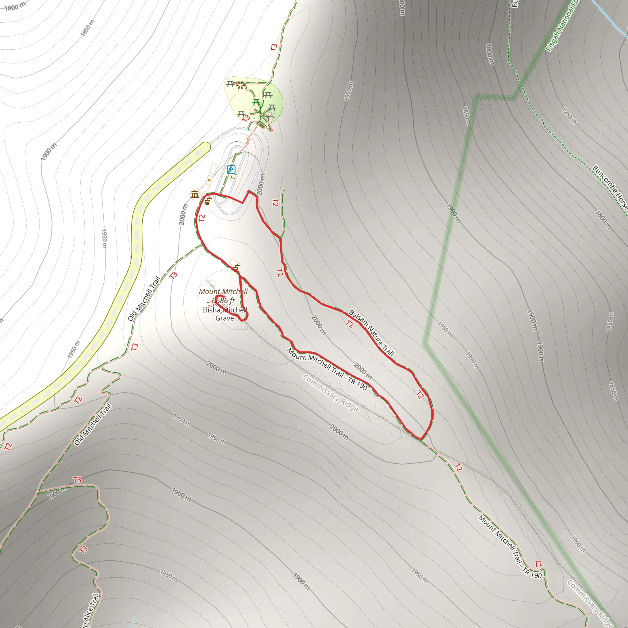 Mount Mitchell Loop mobile static map