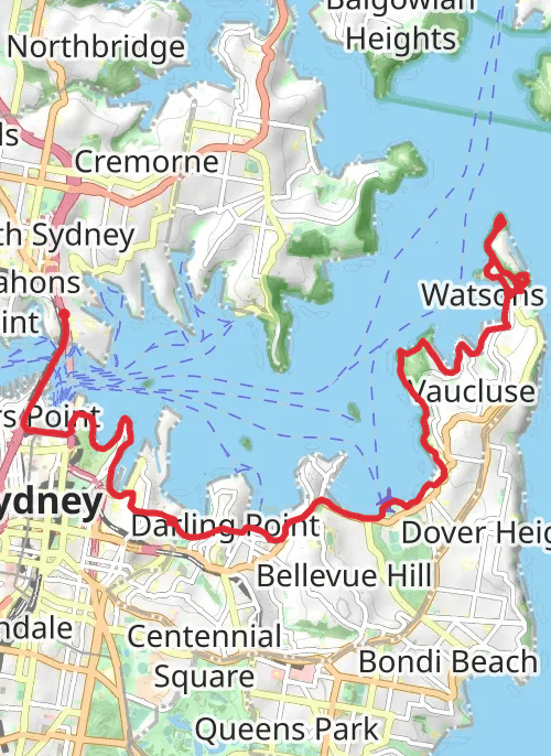 Hike on Milsons Point - South Head - Watsons Bay mobile static map