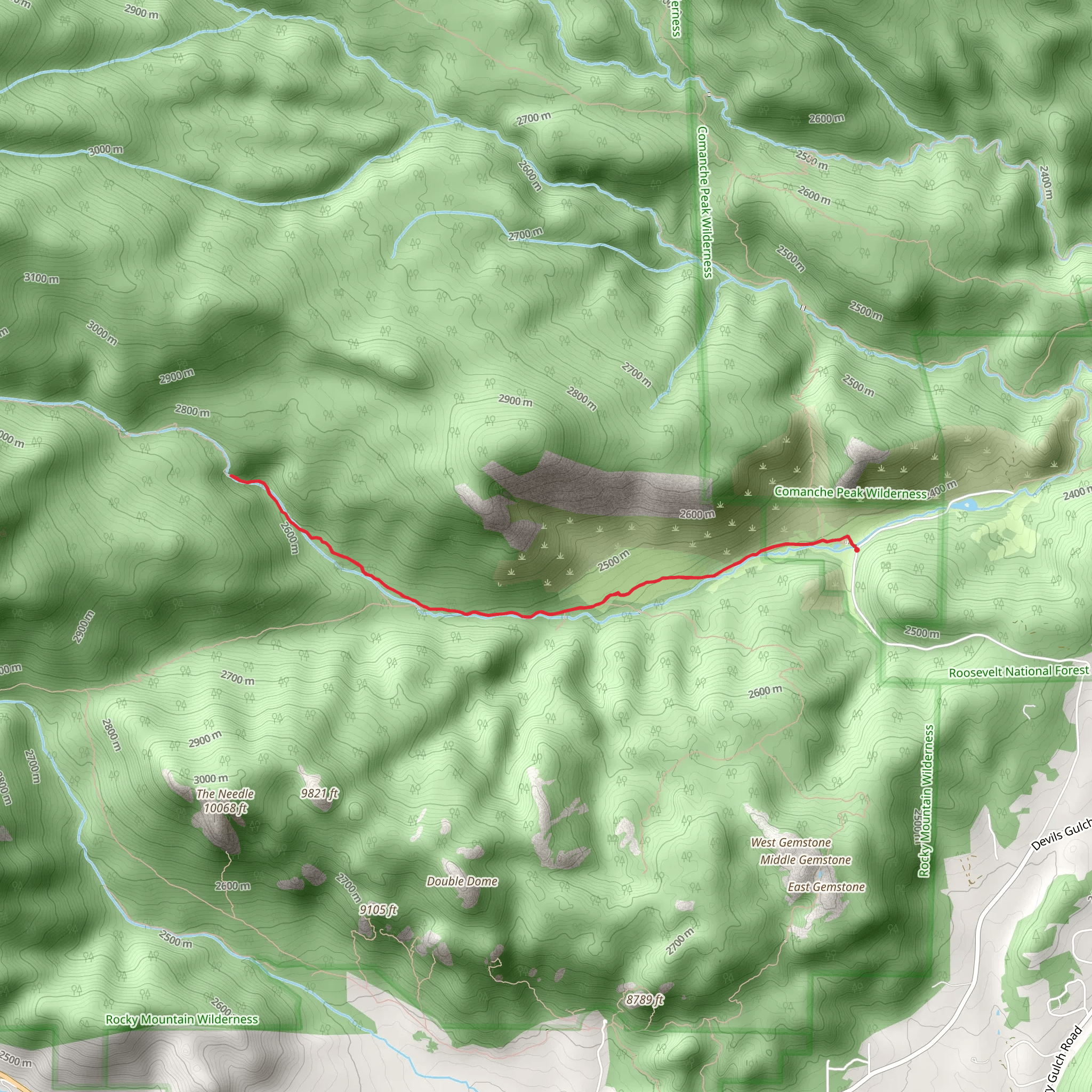 Cow Creek Trail mobile static map