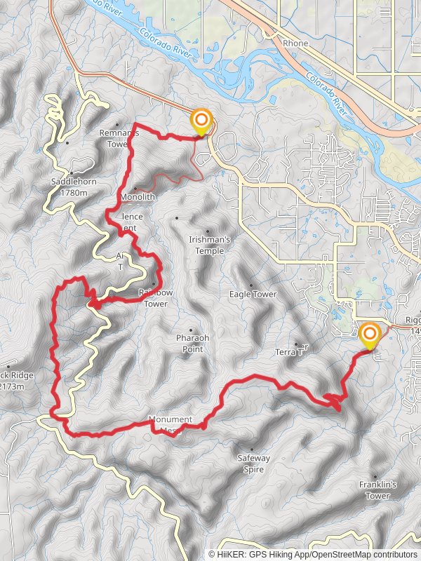 Liberty Cap, Black Ridge and Wedding Canyon Trail