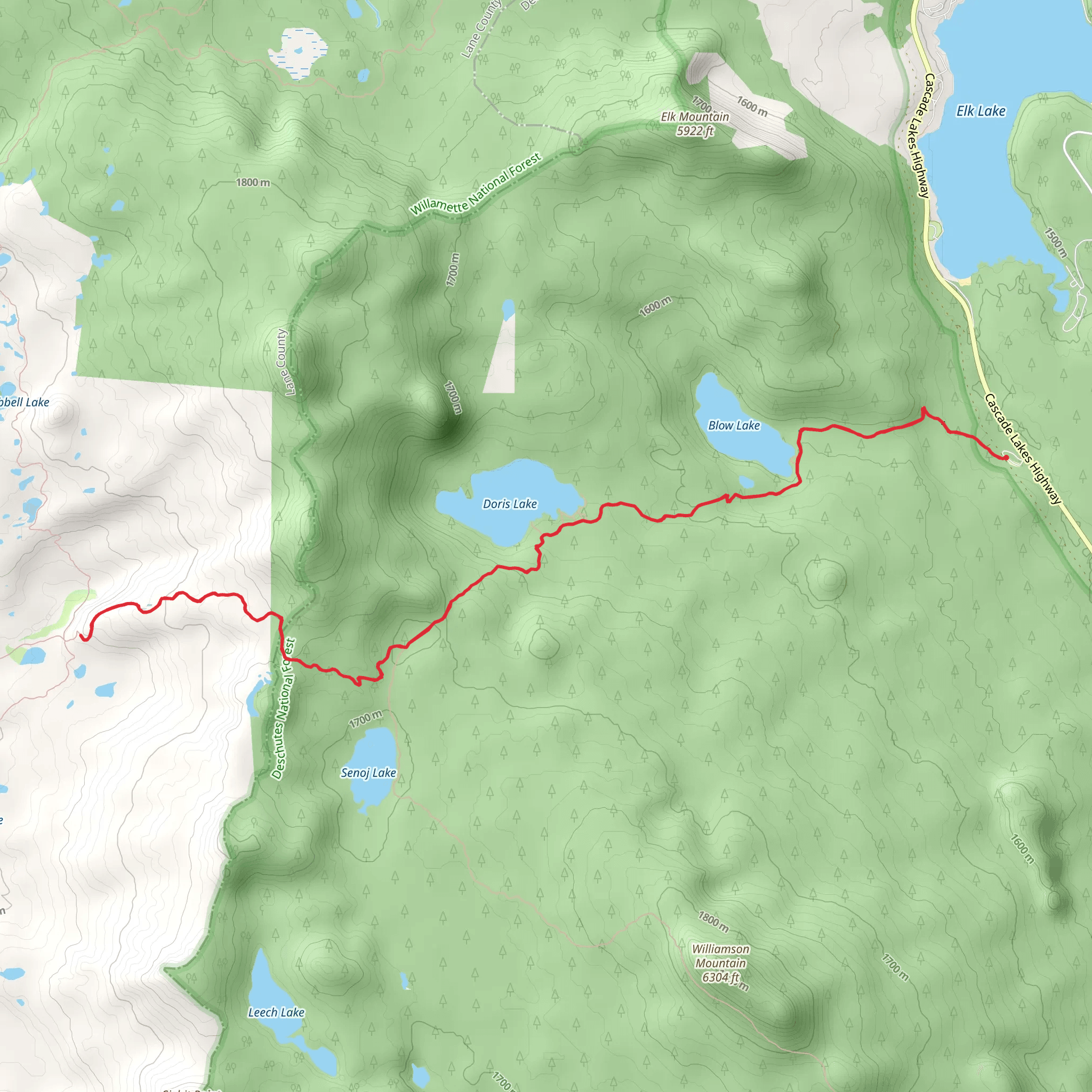 Doris and Blow Lake mobile static map