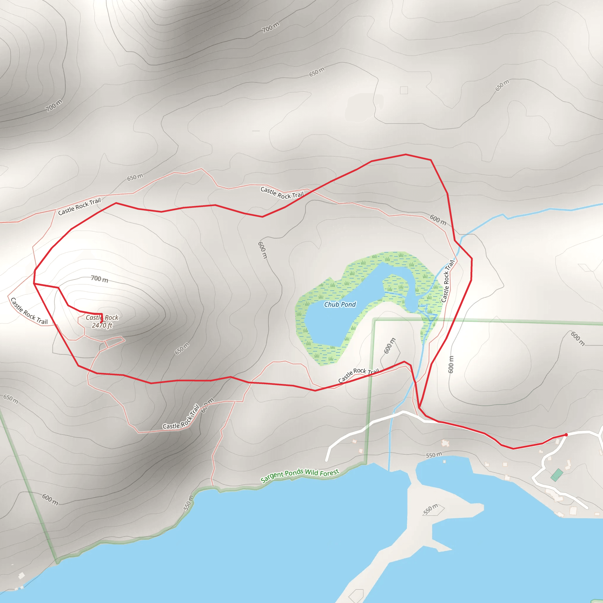 Castle Rock - Chub Pond Loop mobile static map