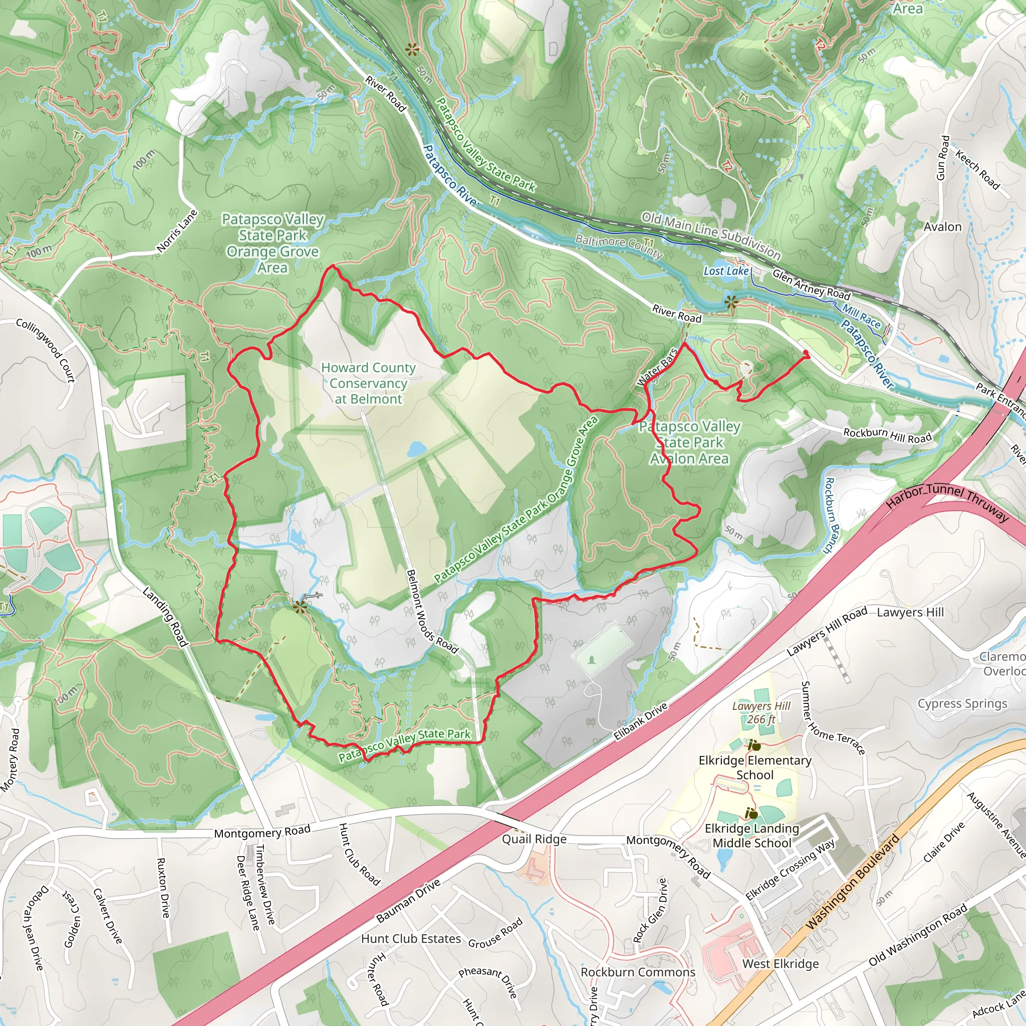 Hop The Snake and Morning Choice Loop Trail mobile static map