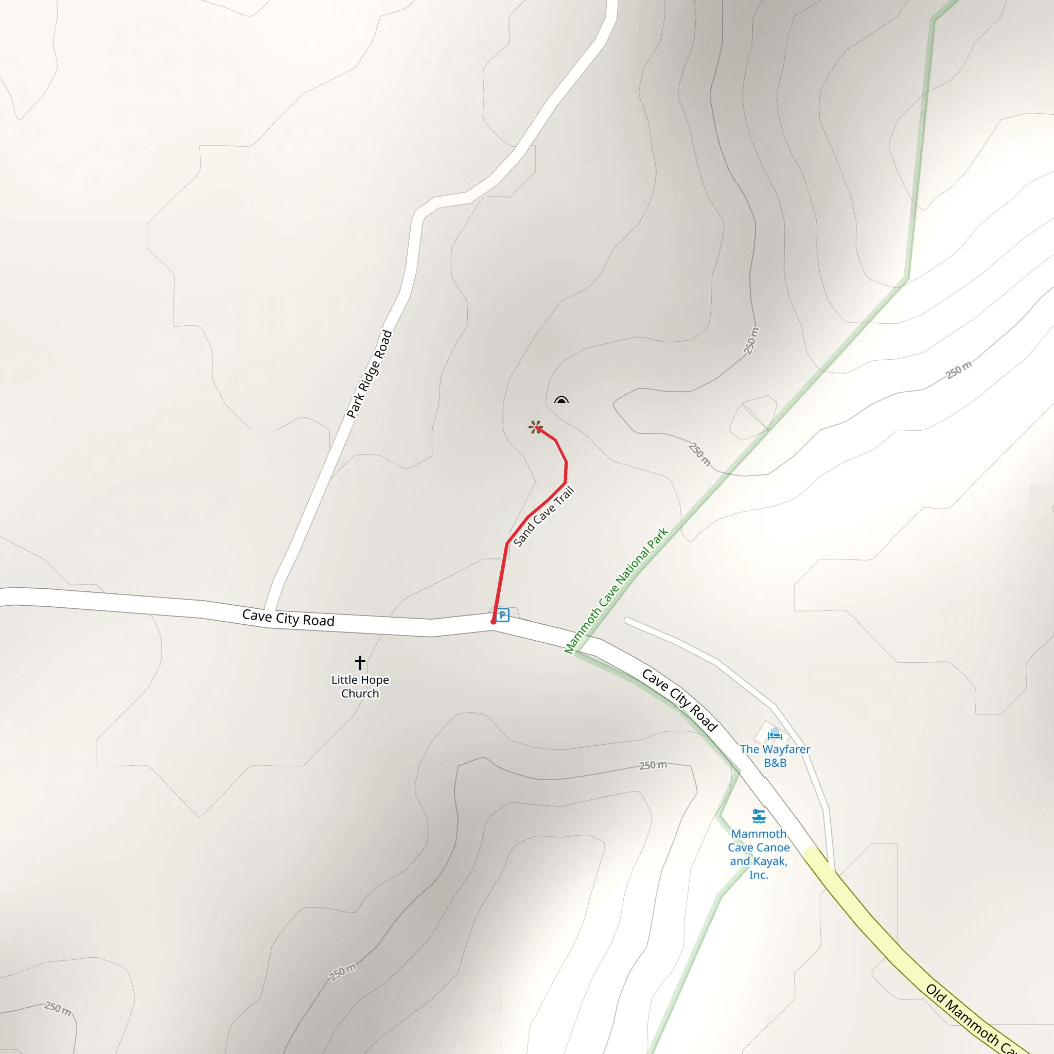 Sand Cave Trail mobile static map