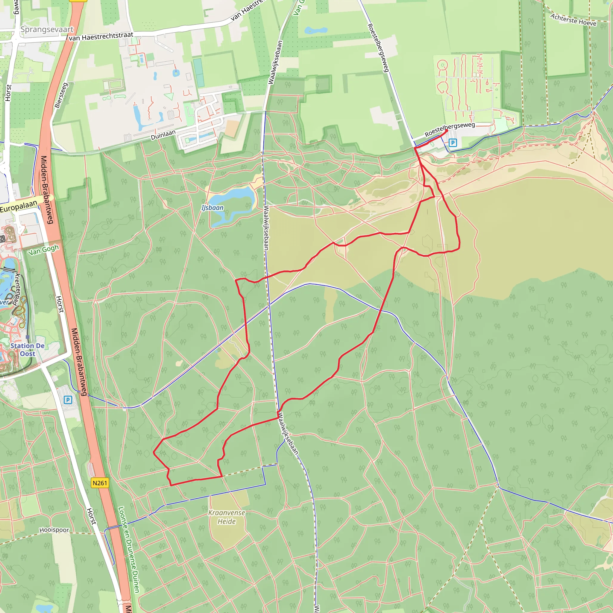 De Roestelberg Loop mobile static map