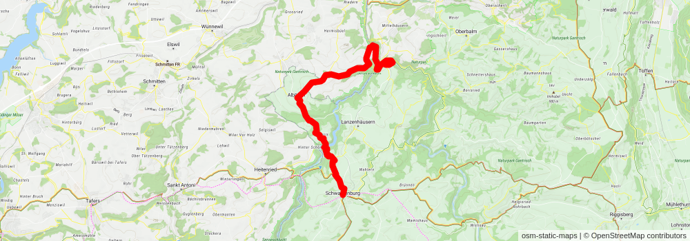 Schwarzwasser-Sense-Schluchtenweg stage 2 Map