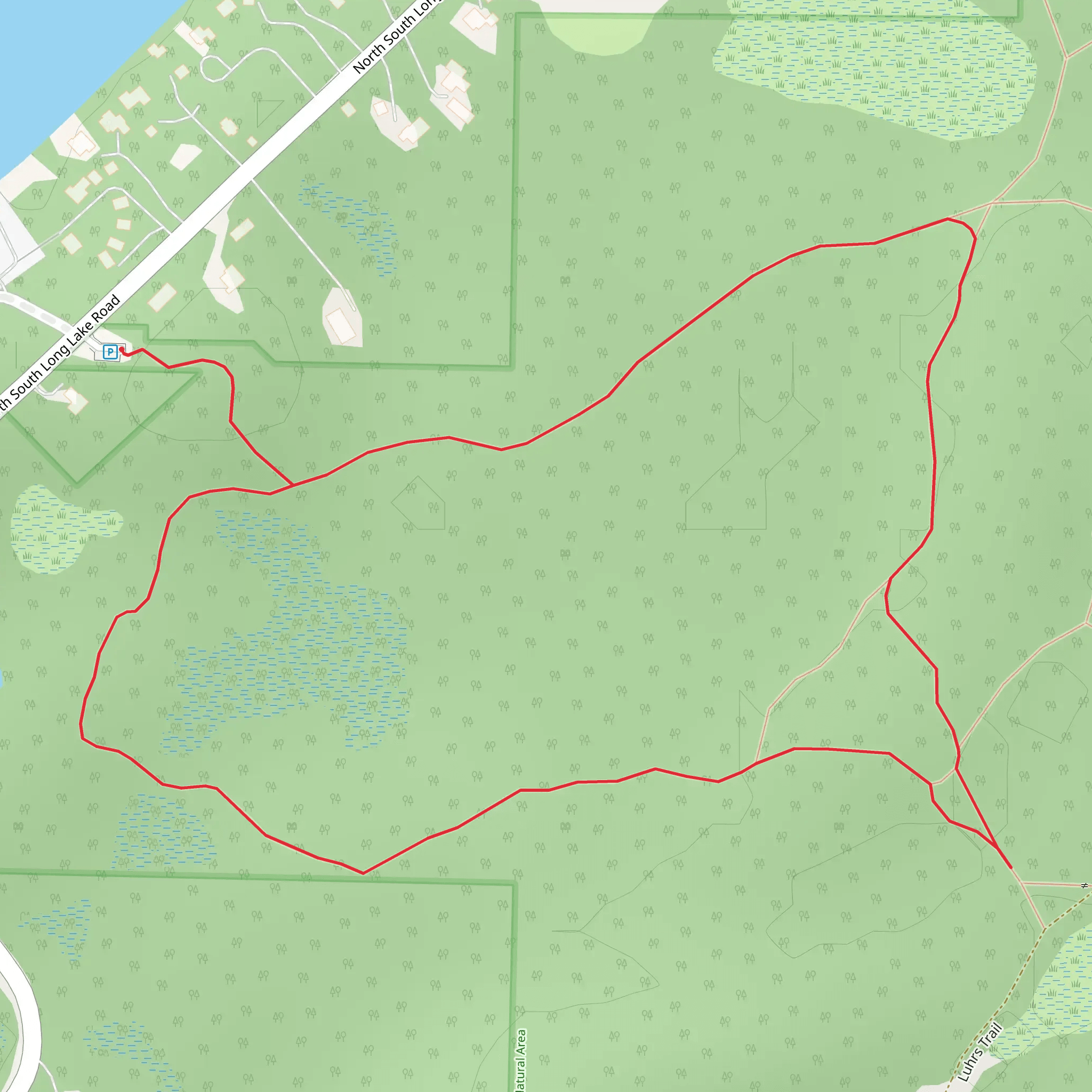 South Long Lake Forest Natural Area Loop mobile static map