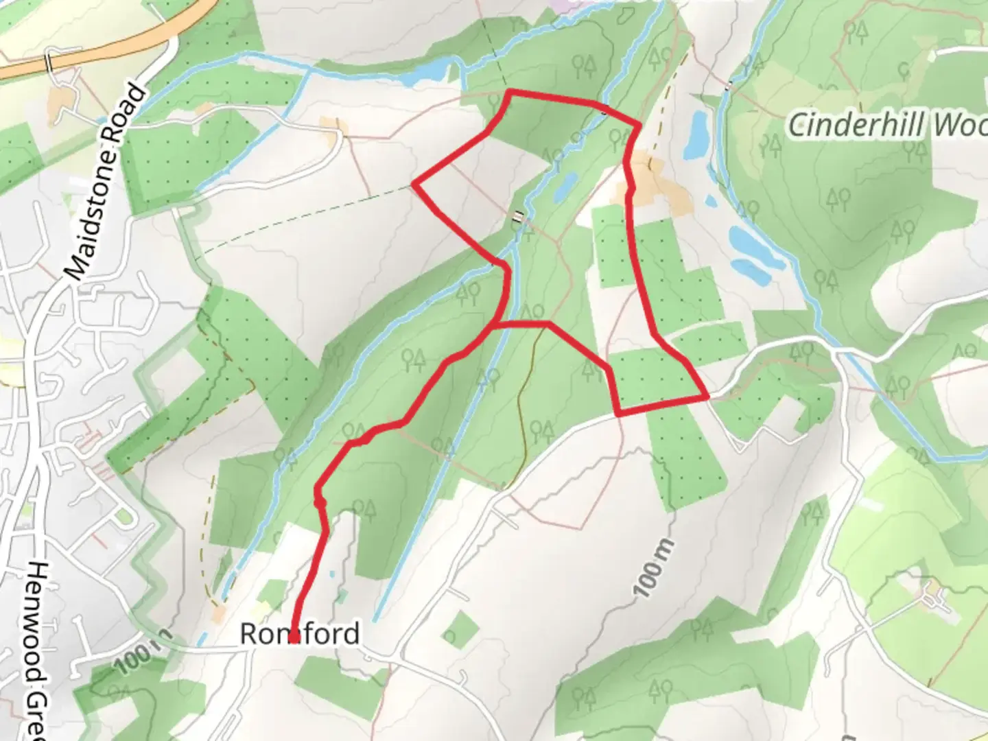An image depicting the trail Romford Short Loop and its surrounding area.
