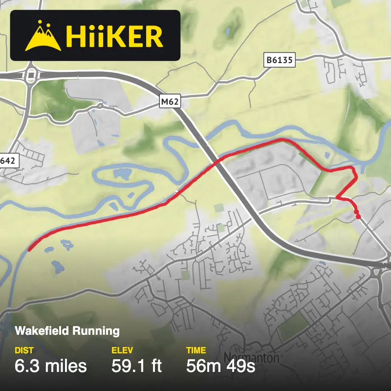 A map preview of the recording Wakefield Running.
