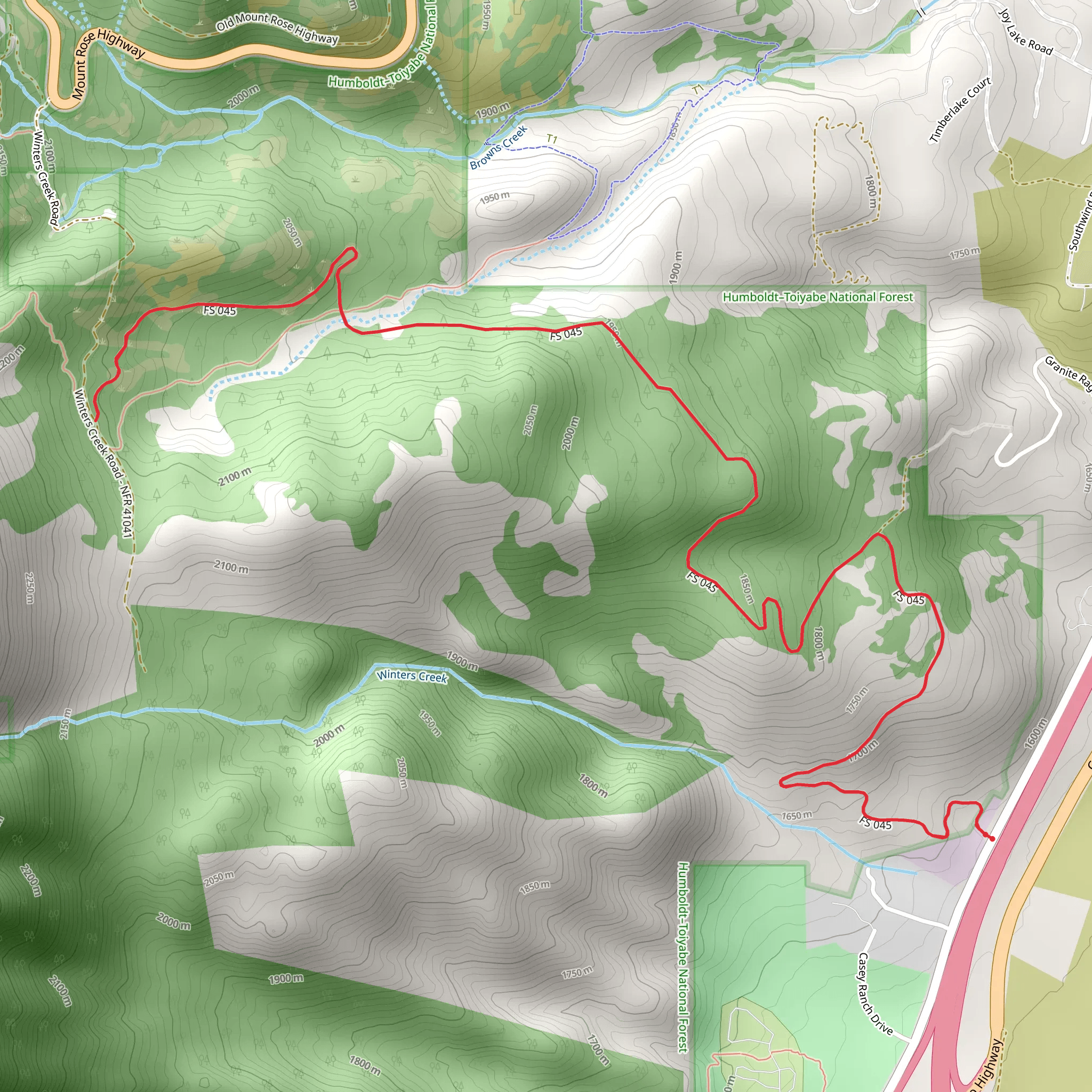 Winters Creek Road mobile static map