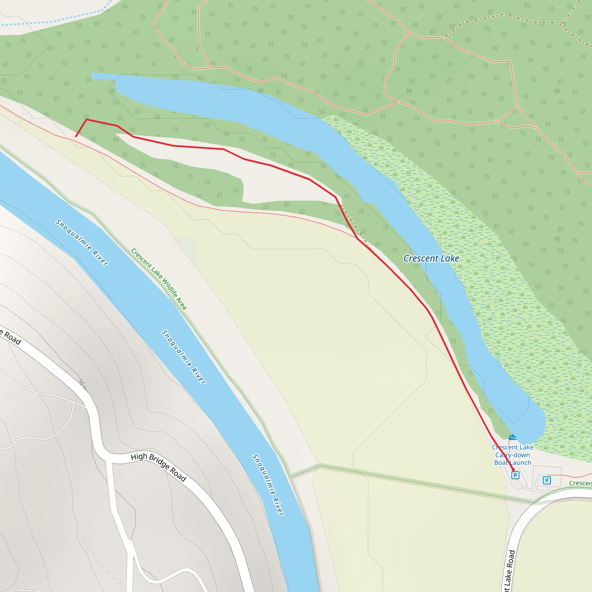 Crescent Lake Shore Walk mobile static map