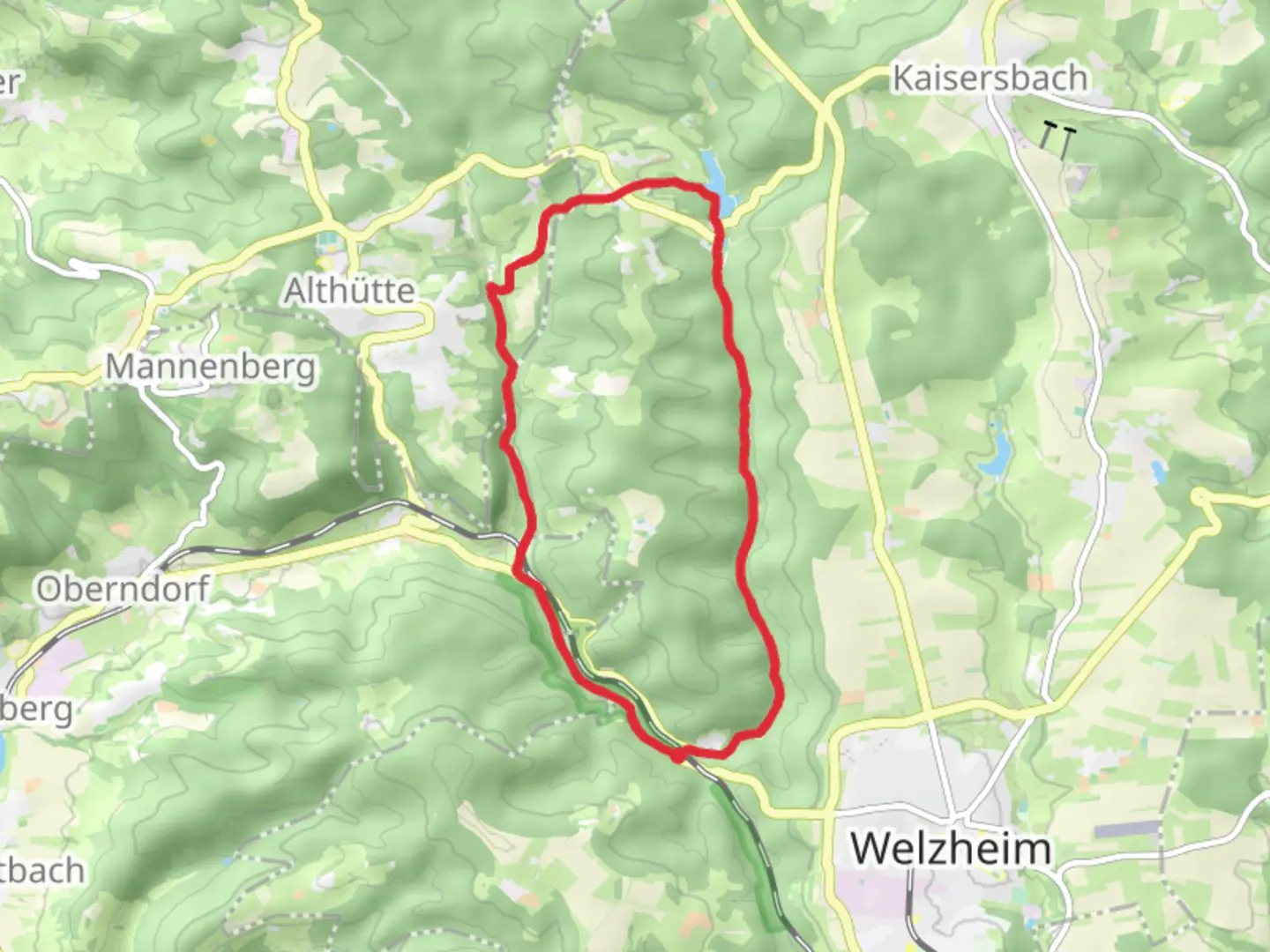 An image depicting the trail Laufenmühle to Ebni Loop via Ebnisee and its surrounding area.