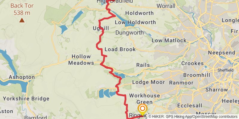 Peak District Boundary Walk stage 8 Map