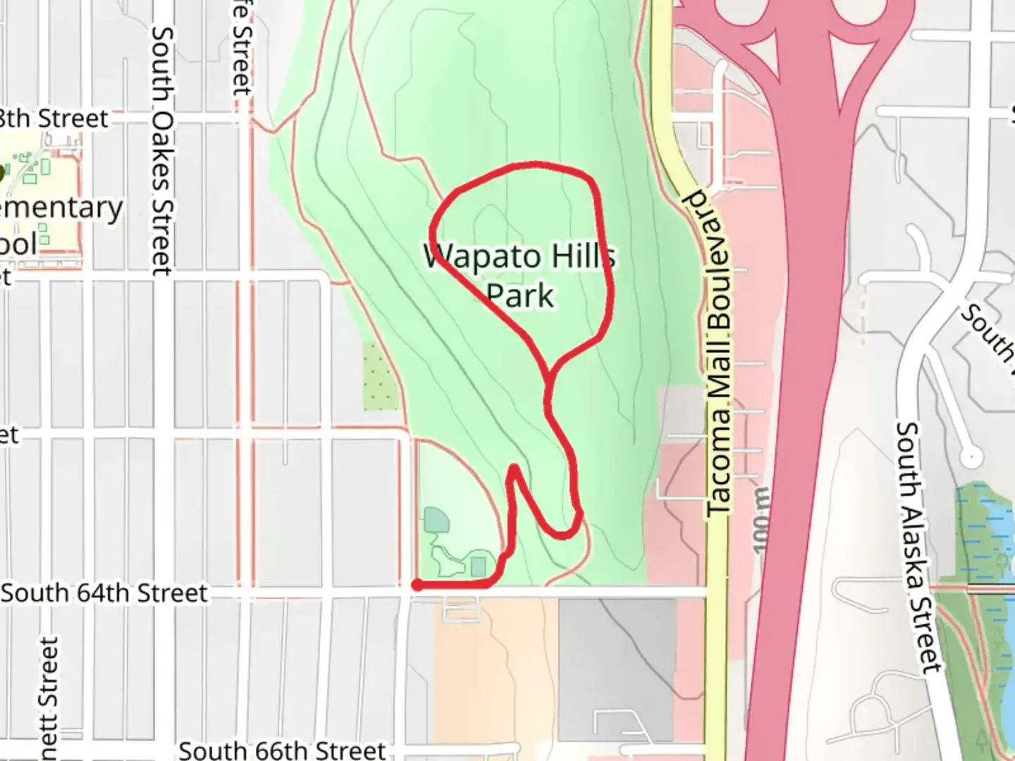An image depicting the trail Wapato Hills Park and Wetland Loop Trail and its surrounding area.