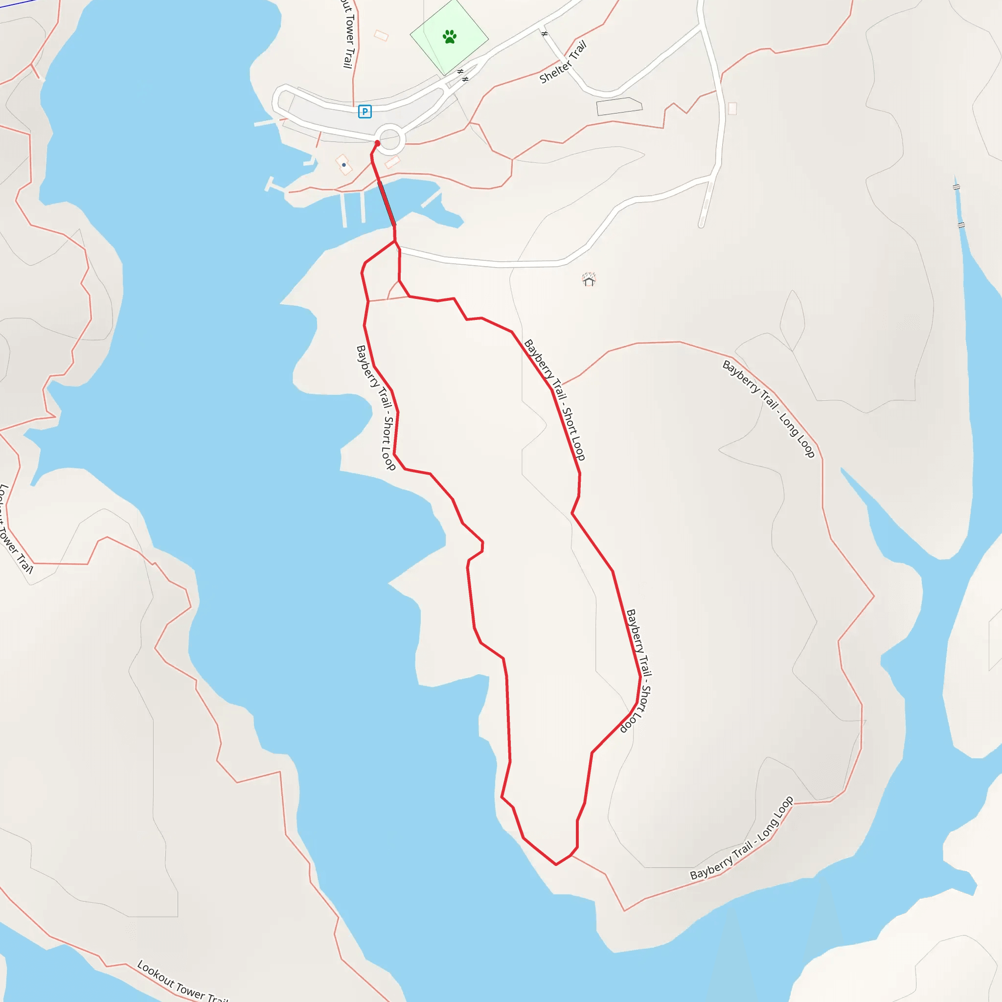 Bayberry Trail - Short Loop mobile static map