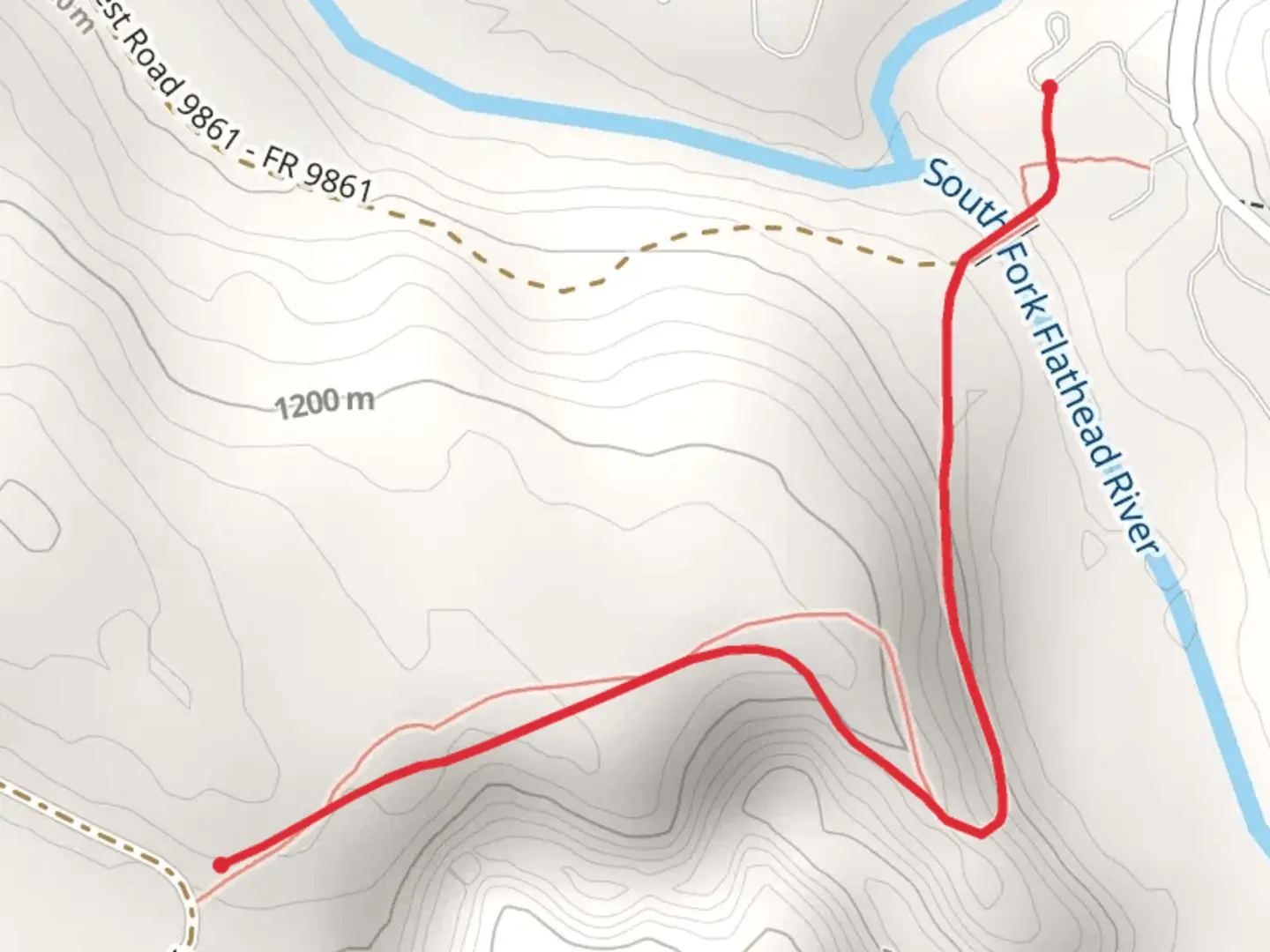 An image depicting the trail Red Creek Trail and its surrounding area.