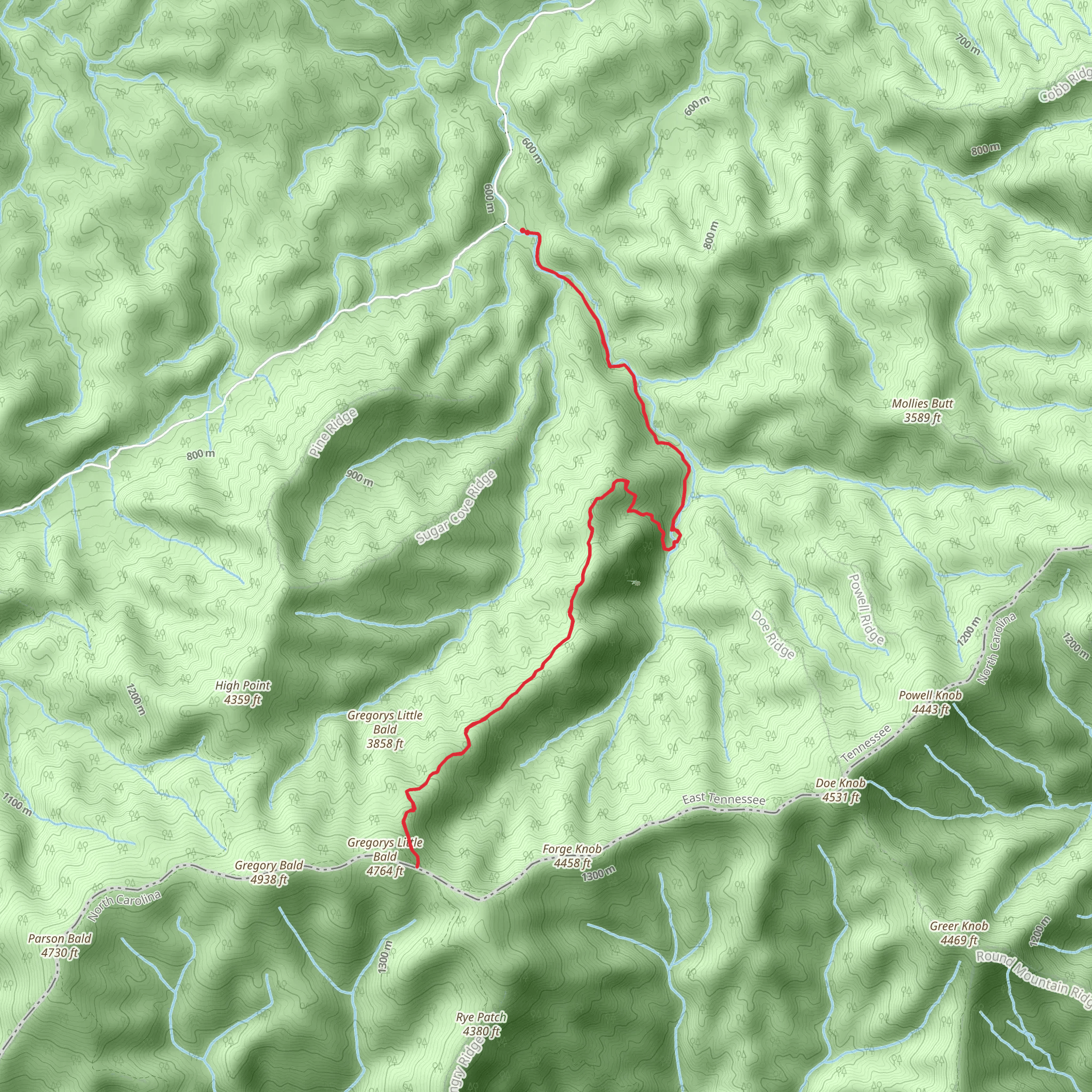 Gregory Ridge Trail mobile static map