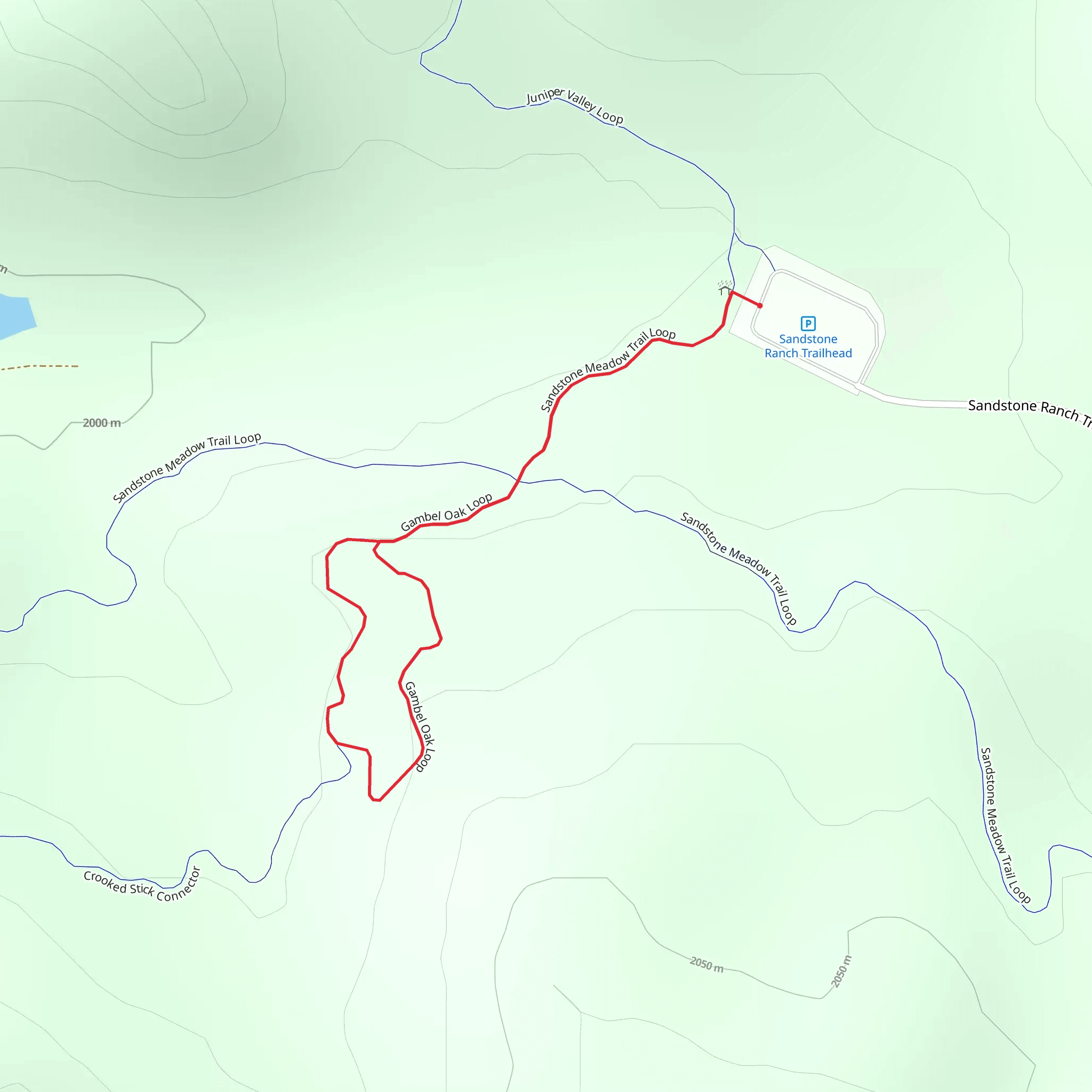 Gambel Oak Loop via Sandstone Meadow Trail mobile static map