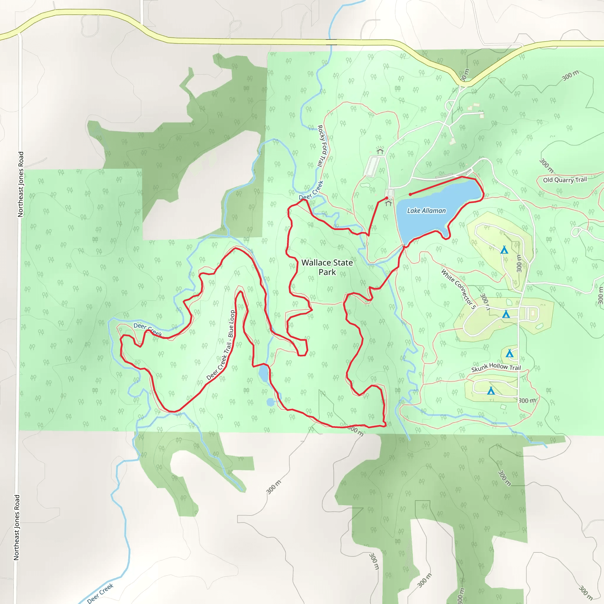 Deer Run Trail and White Connector 1 Loop mobile static map