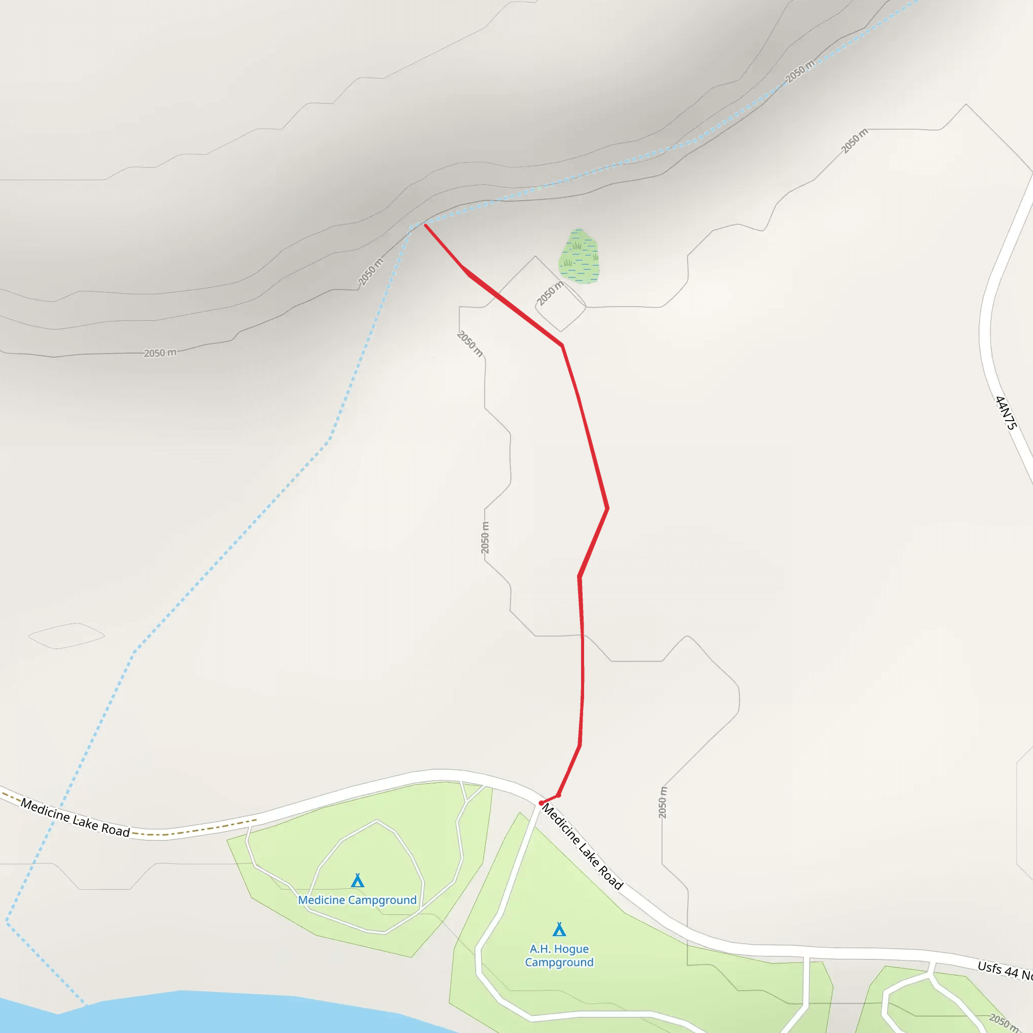 Medicine Lake Glass Flow Trail mobile static map