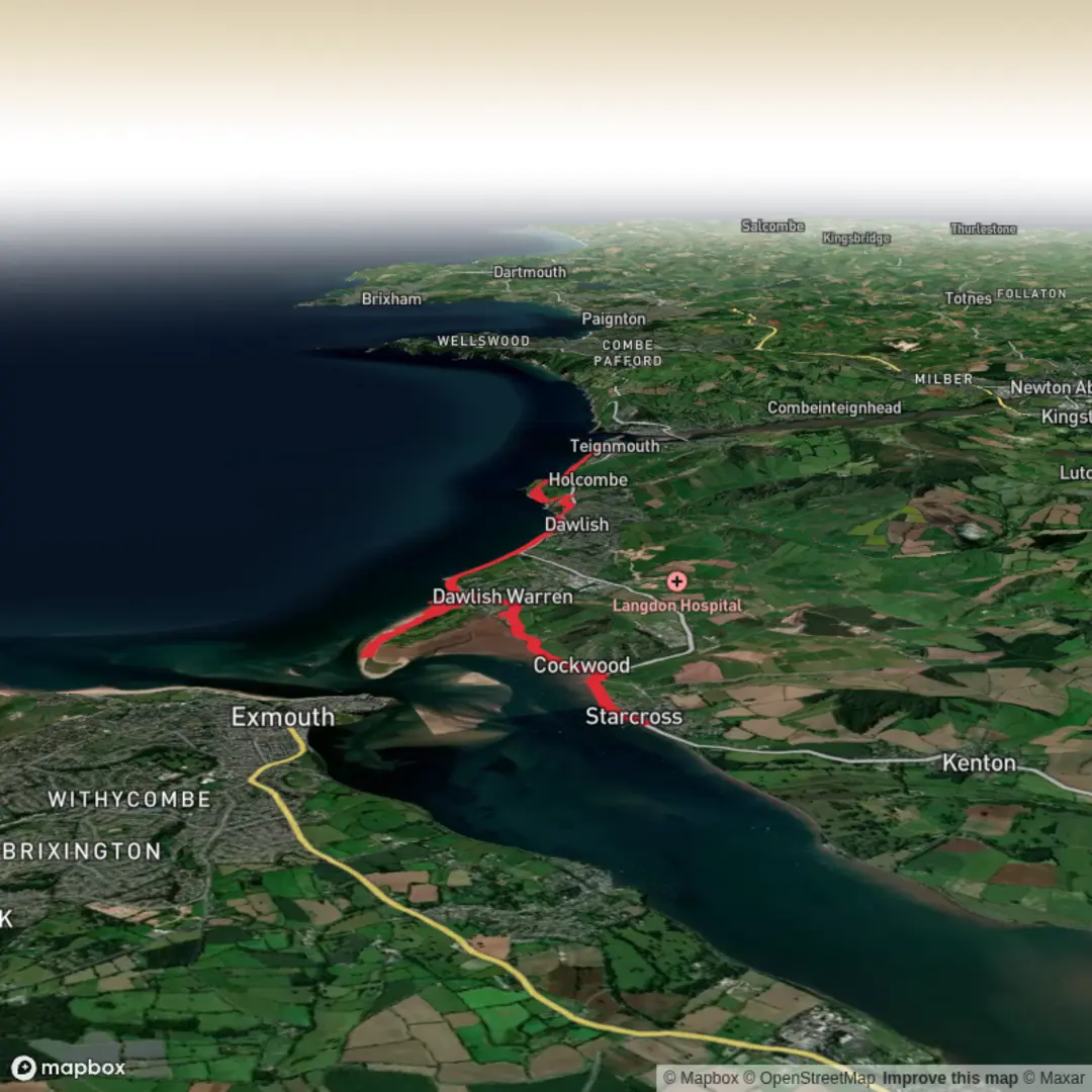 An image depicting the trail Starcross to Teignmouth and its surrounding area.