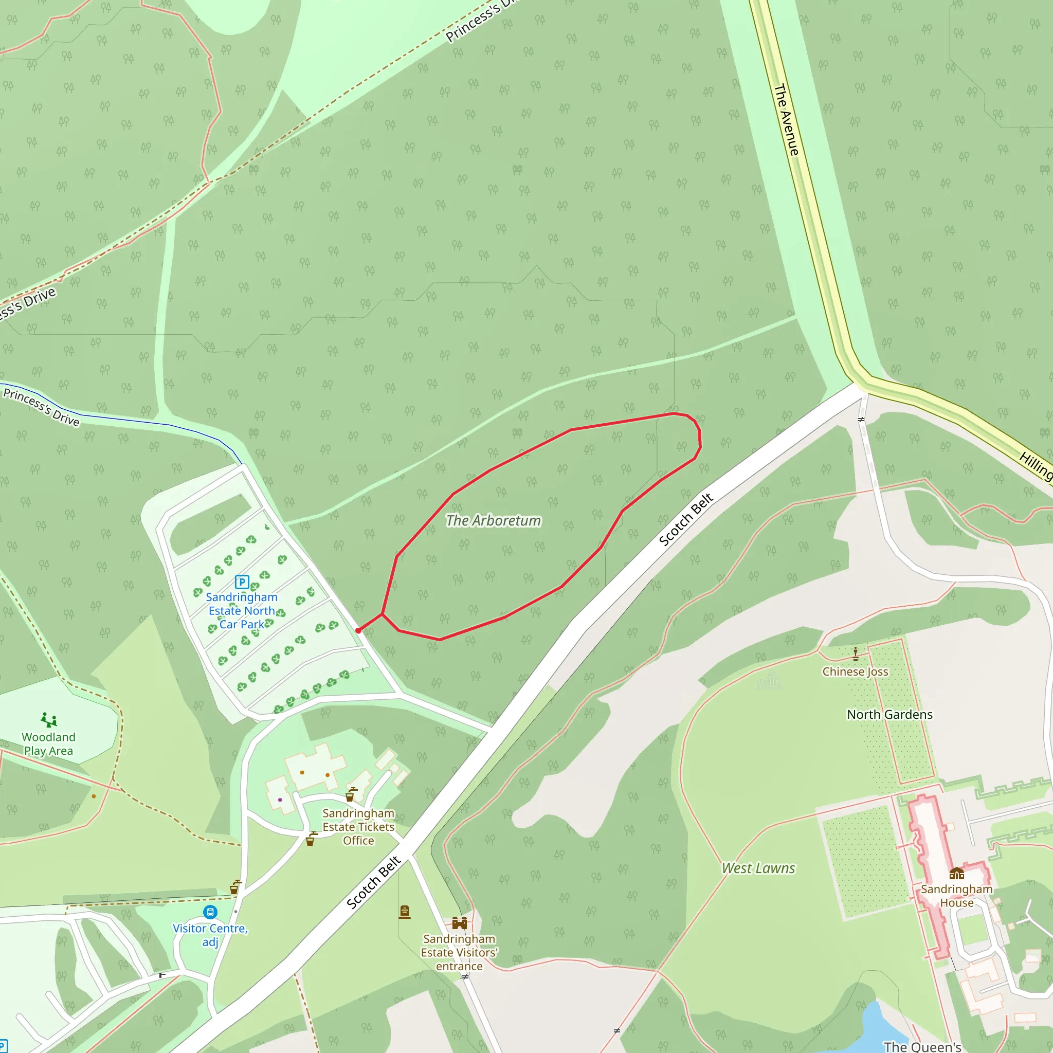 The Arboretum Loop mobile static map