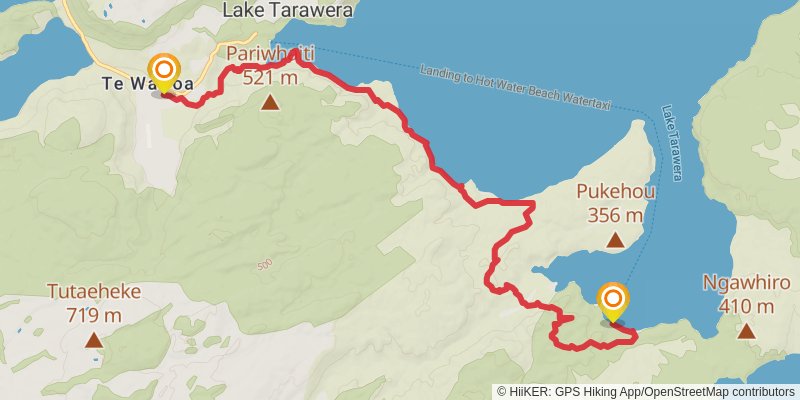 Tarawera Trail stage 1 Map