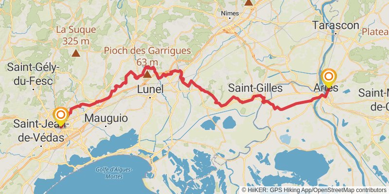 Camino Claviere-Candanchu via Arles stage 7 Map