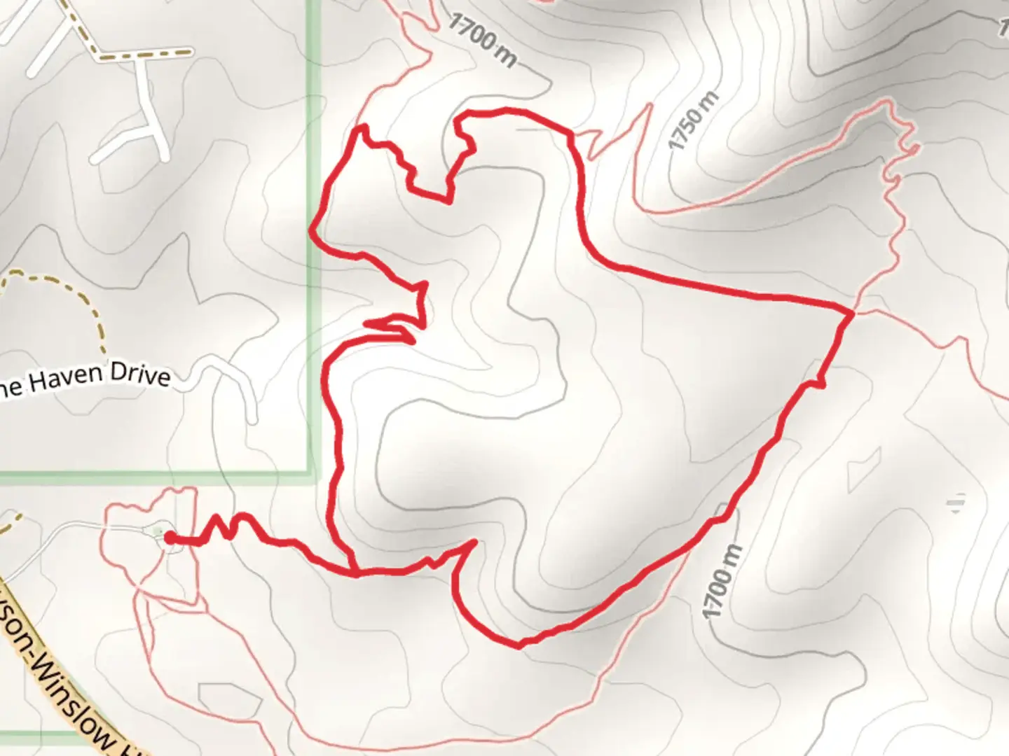 An image depicting the trail Pine Canyon, Pine View and Arizona Loop Trail and its surrounding area.