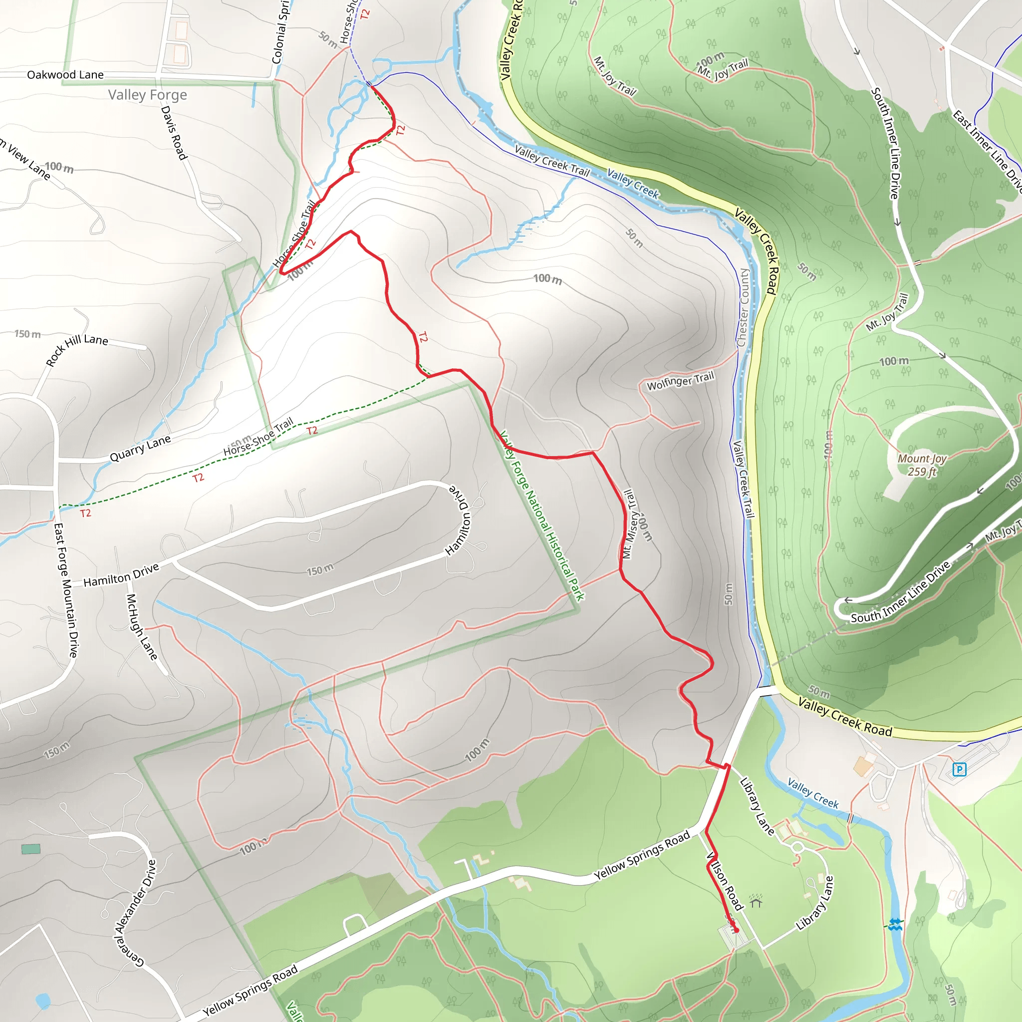 Mt Misery Trail mobile static map