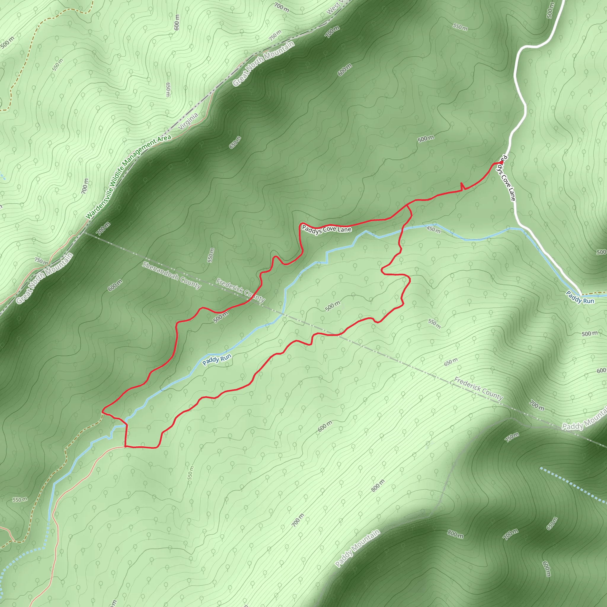 Paddy's Run Loop mobile static map