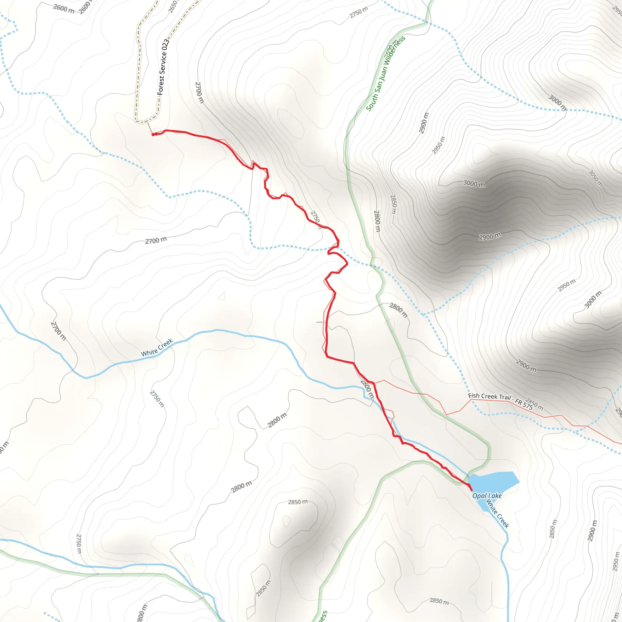 Opal Lake Trail mobile static map