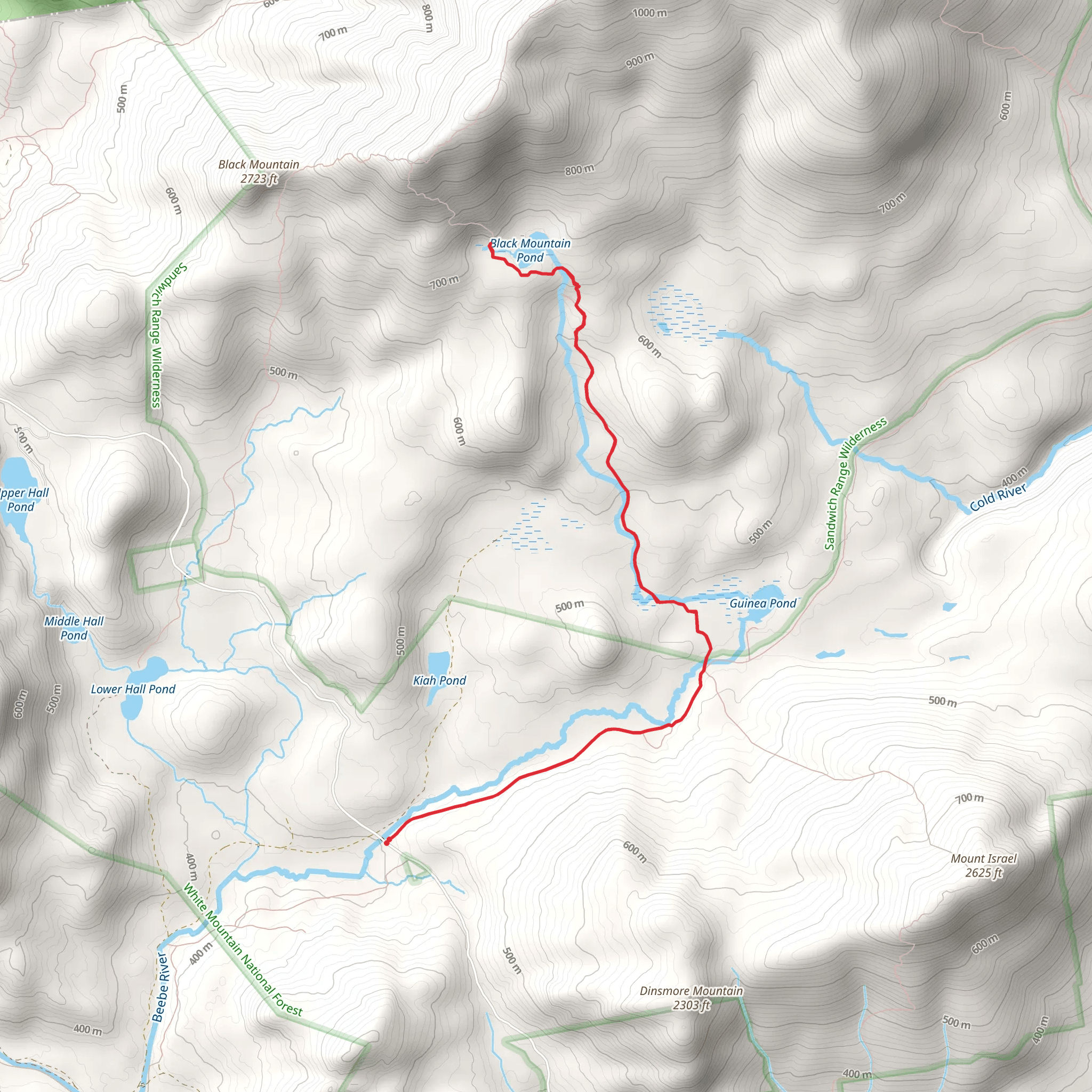 Black Mountain Pond Trail mobile static map