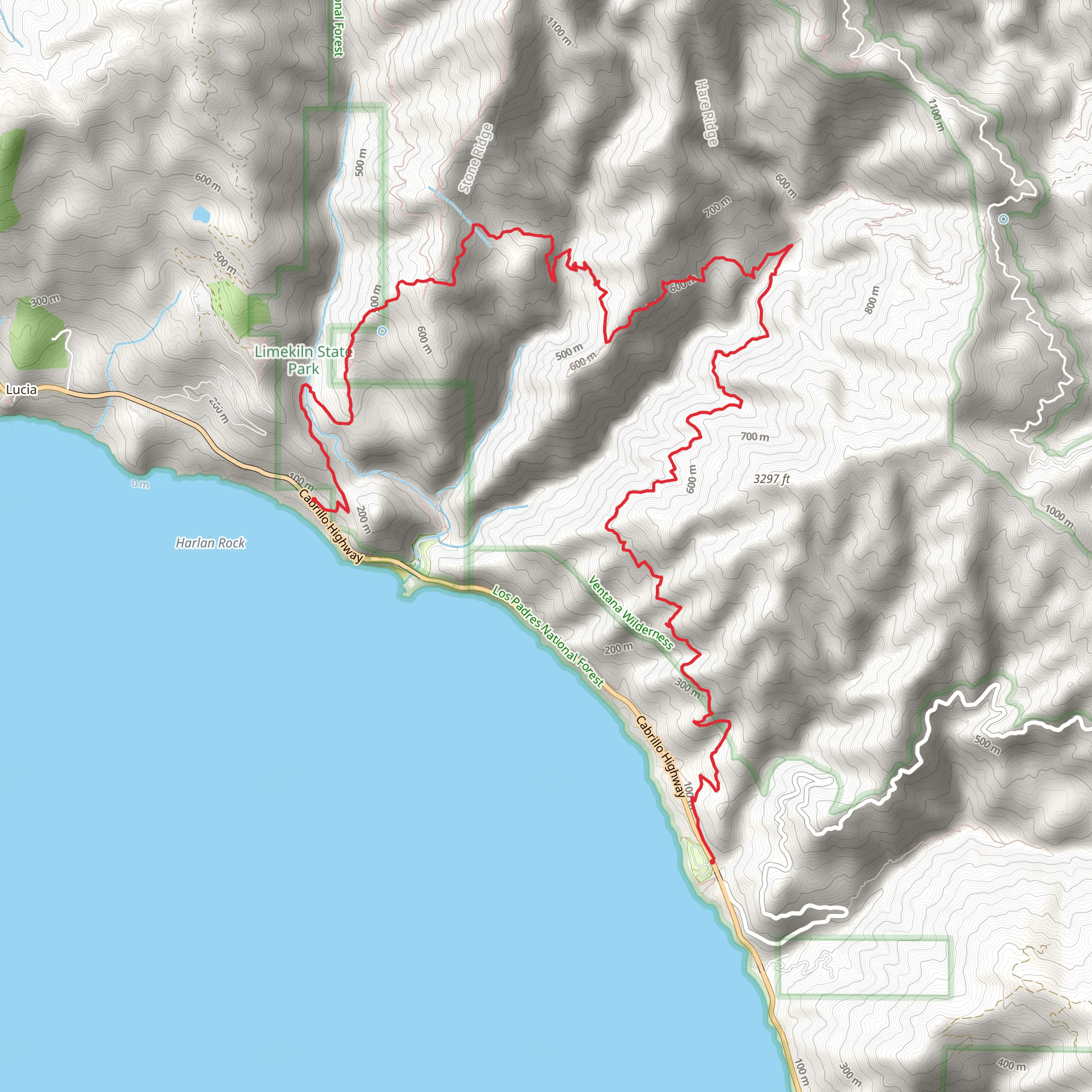 Vincente Flat, Stone Ridge and Twitchell Elevator Horseshoe Trail mobile static map