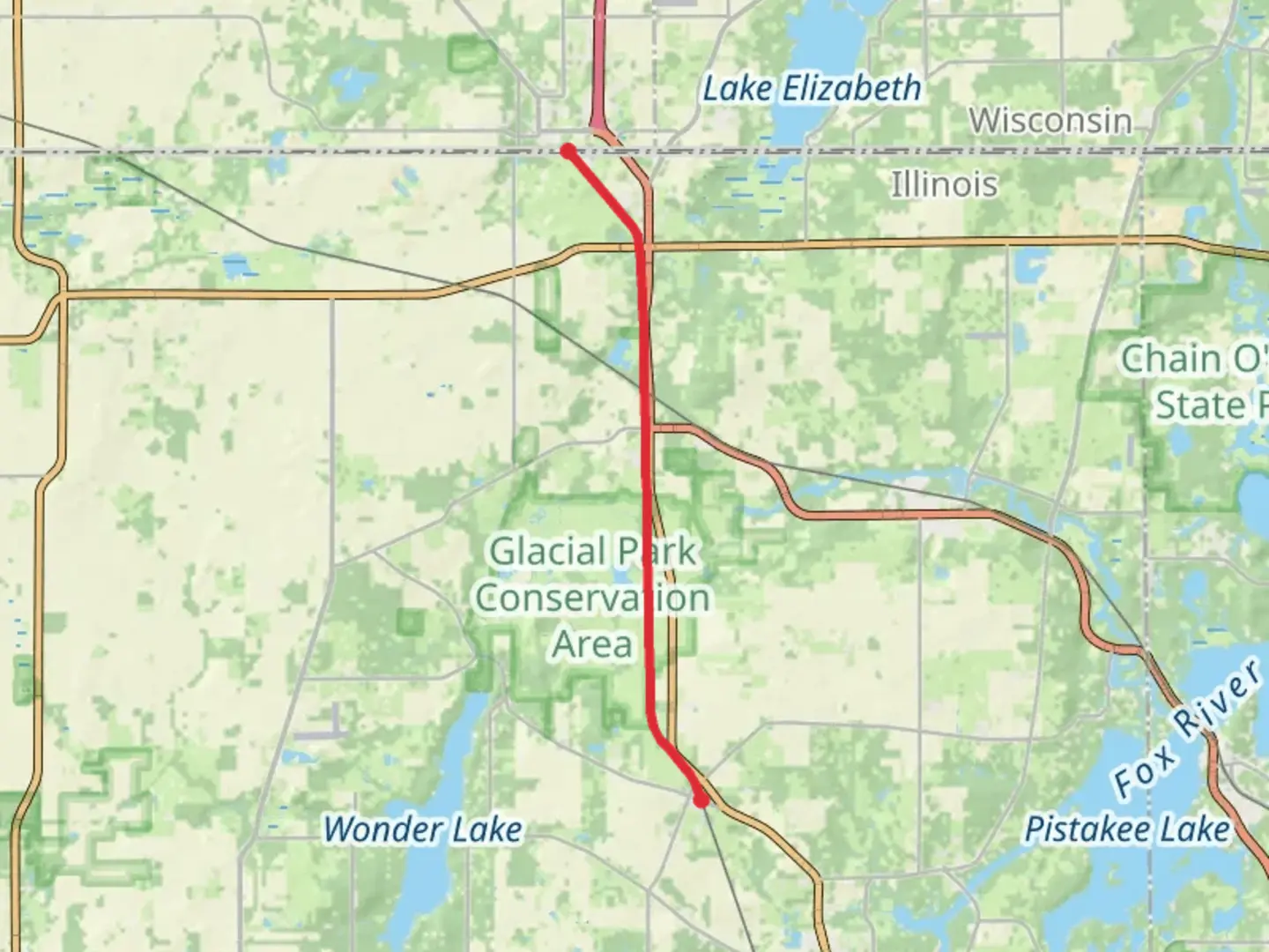 An image depicting the trail McHenry County Prairie Trail and its surrounding area.