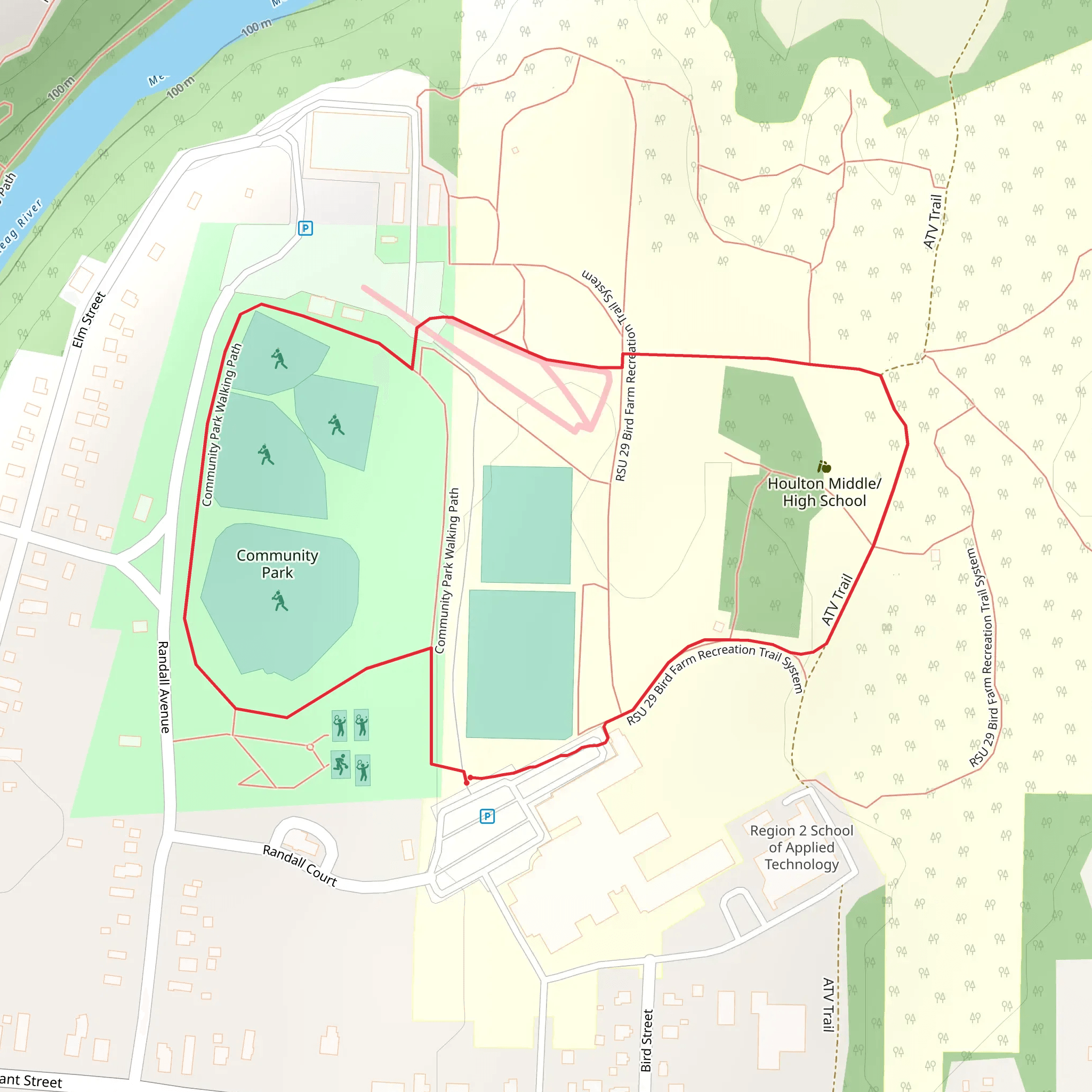 Houlton - Community Park Loop Trail mobile static map