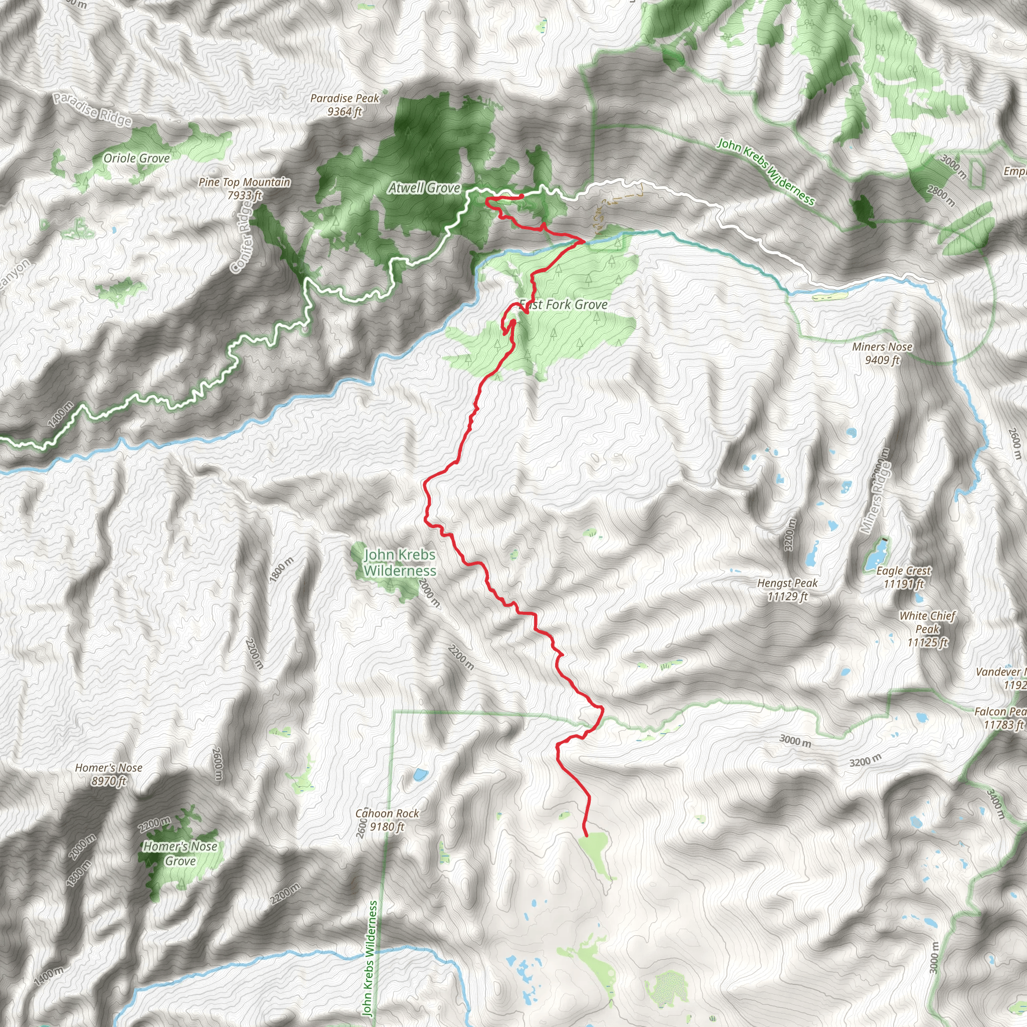 Atwell Hockett Trail mobile static map
