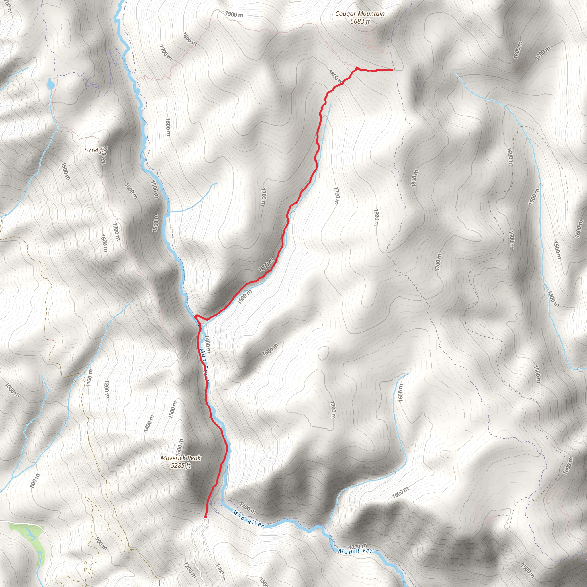 Upper Mad River and Jimmy Creek Trail mobile static map